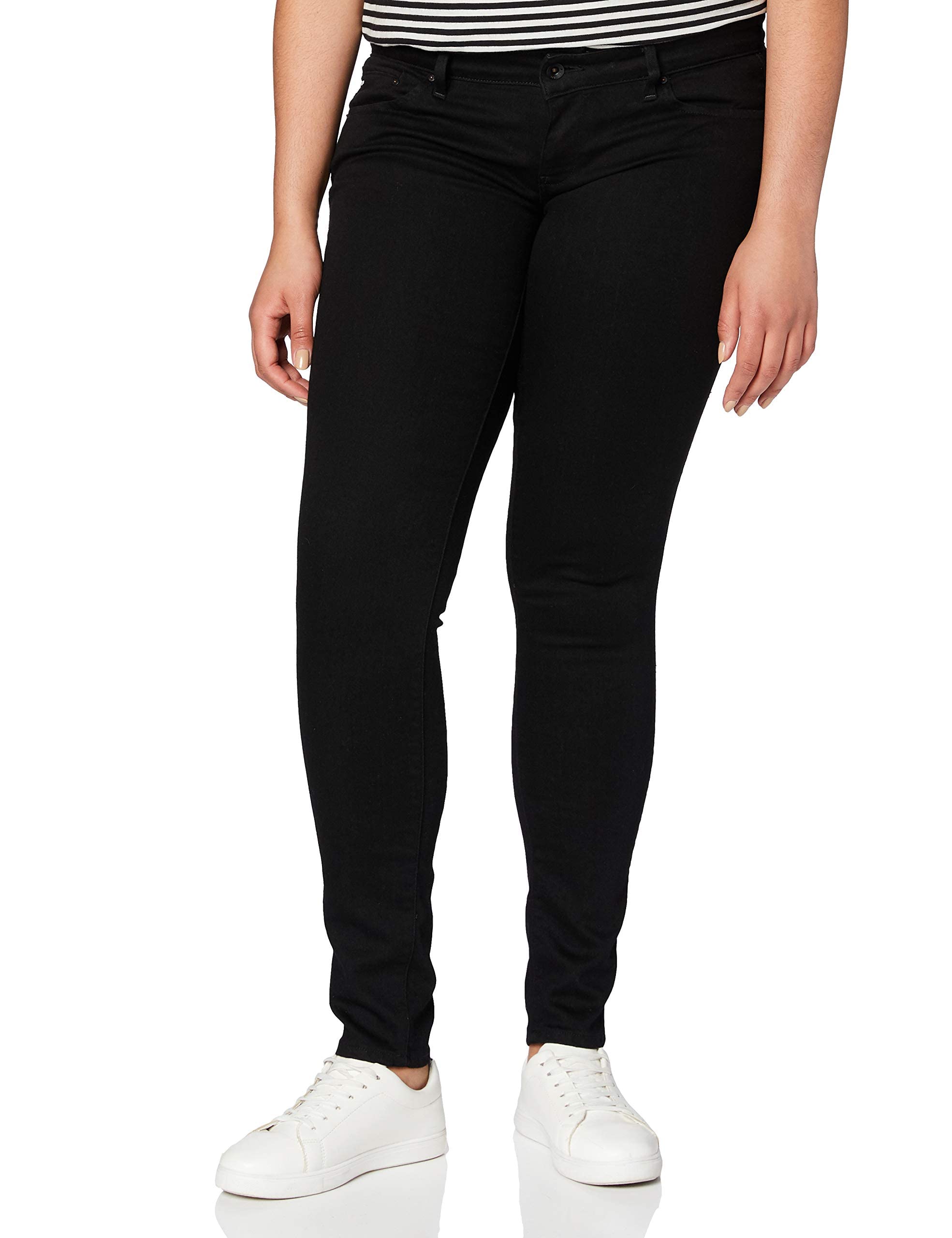 G-STAR Raw Women's Midge Zip Low Skinny Stretch Denim Jeans in Black | Super Stretch Rinsed Wash | Perfect for Casual Wear, Night Out & Street Style Fashion