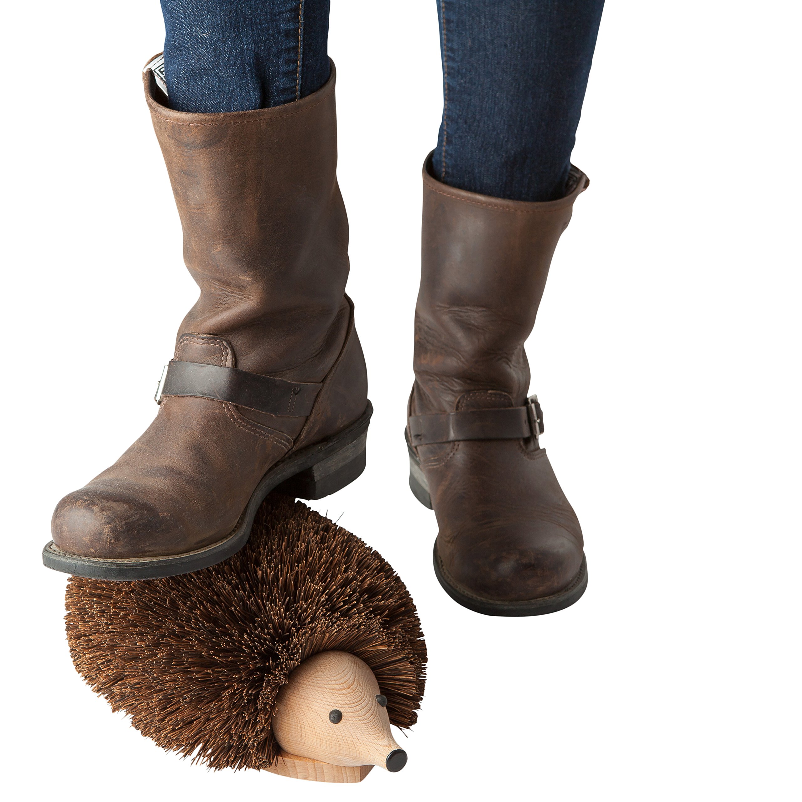Premium Hedgehog Shoe Brush & Boot Scraper - 11.75