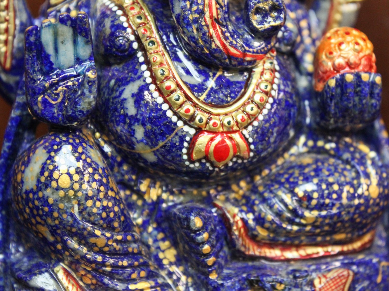 Premium Lapis Lazuli Ganesh Statue - Handcrafted Hindu God Idol for Home Altar, Meditation & Spiritual Decor | Perfect for Yoga Studios, Office Desk & Gift Giving