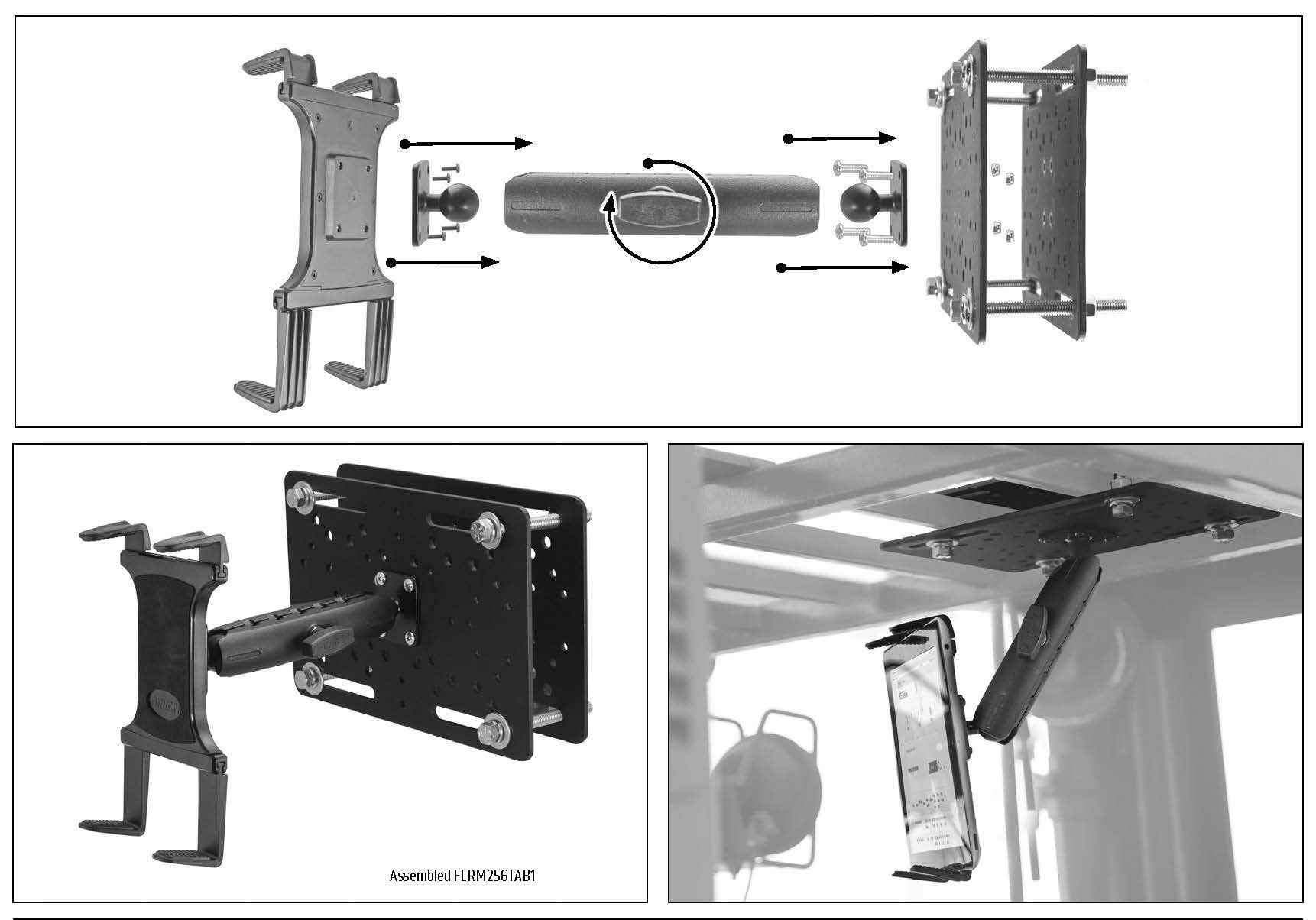 ARKON Heavy-Duty 7.25 Inch Metal Forklift Tablet Mount | Secure Device Holder for Industrial & Warehouse Use | Perfect for iPad, Samsung Tablets in Logistics & Construction Work