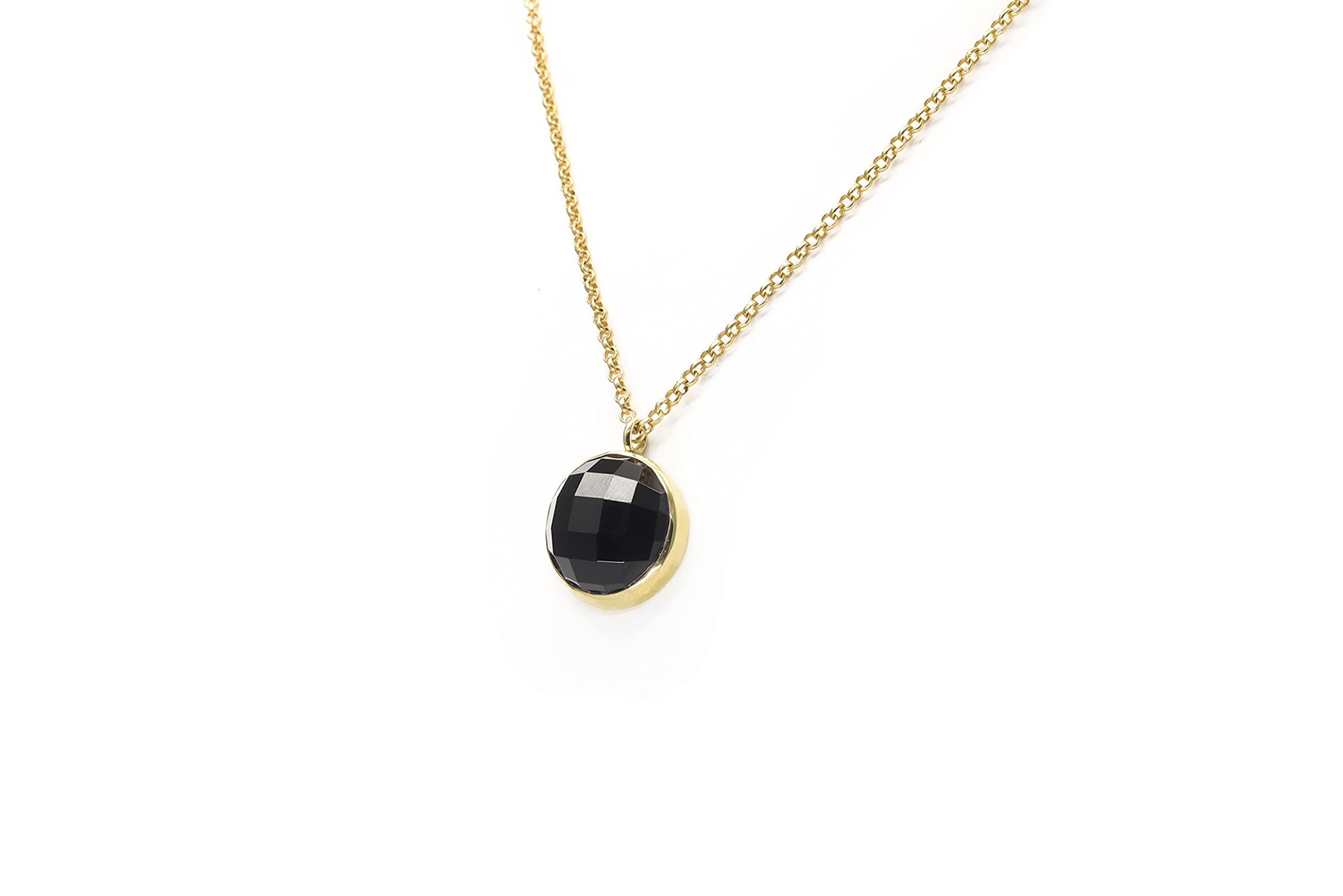 Black Onyx Gemstone Long Gold Pendant Necklace for Women - Elegant Statement Jewelry Gift for Birthday, Anniversary & Special Occasions | Perfect for Evening Parties, Weddings & Formal Events
