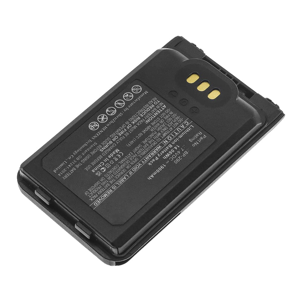 Synergy Digital 2-Way Radio Battery - 1900mAh Li-ion Replacement for Icom IC-F62D & BP-290 | 7.4V High Capacity Battery for Long-Lasting Communication | Perfect for Security, Construction & Outdoor Adventures
