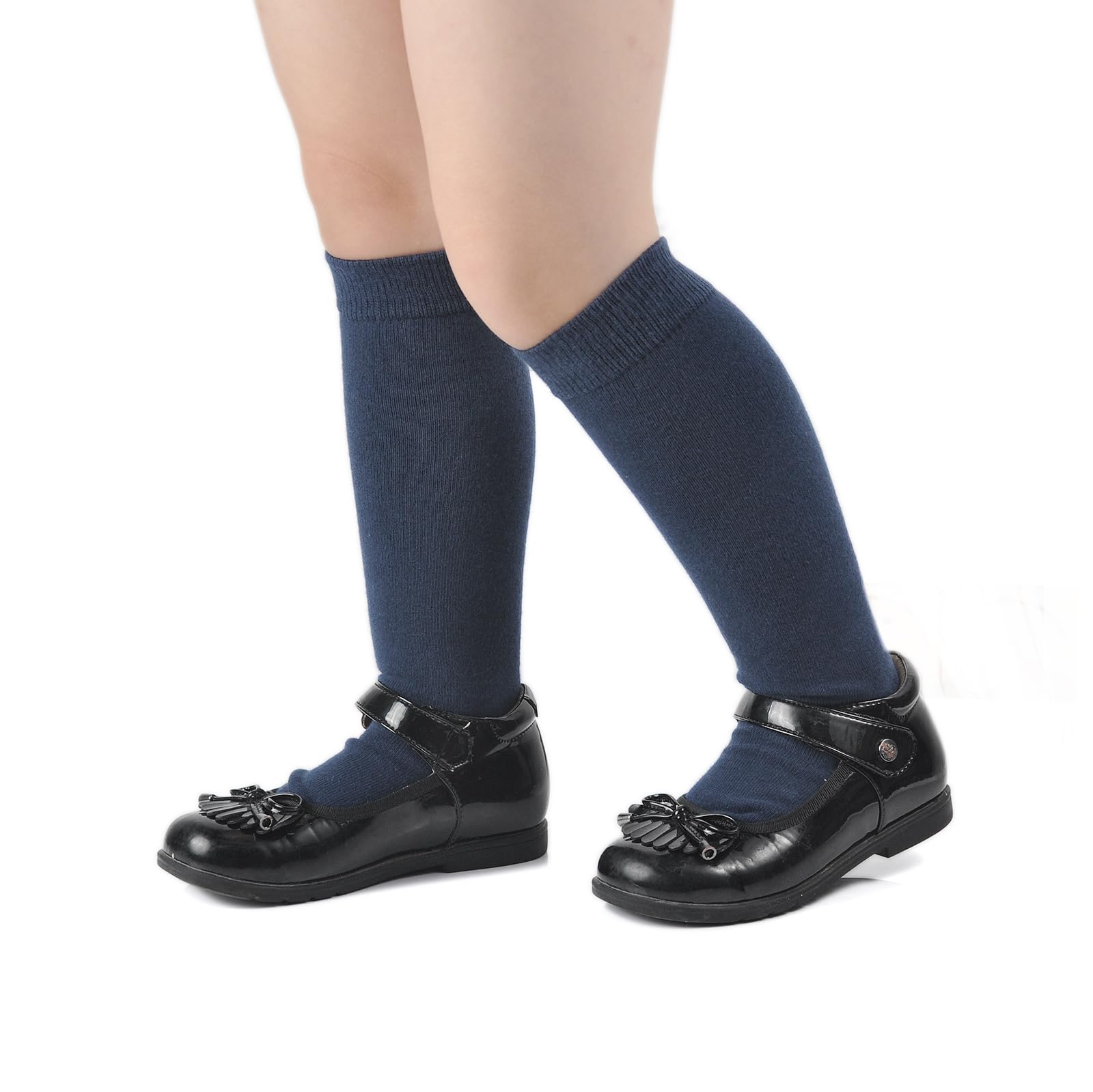 EPEIUS Girls Knee High Socks - Seamless Cotton School Uniform Socks for Kids & Boys - Over The Calf Socks (3/5 Pack) - Perfect for School, Uniform Dress Codes & Everyday Comfort