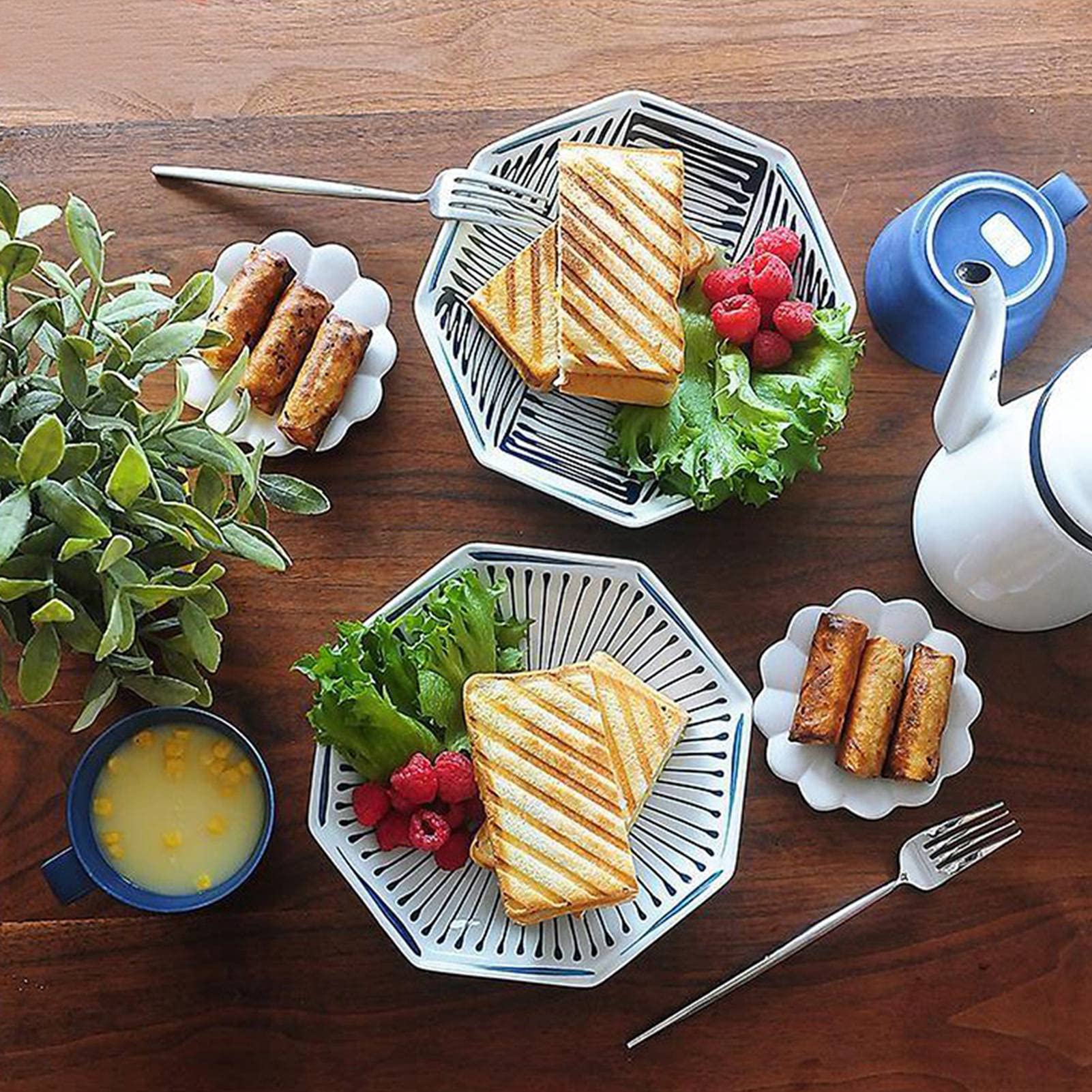 Nonstick Double Sided Frying Pan - Aluminum Alloy Sandwich Panini Maker for Breakfast & Omelette Cooking