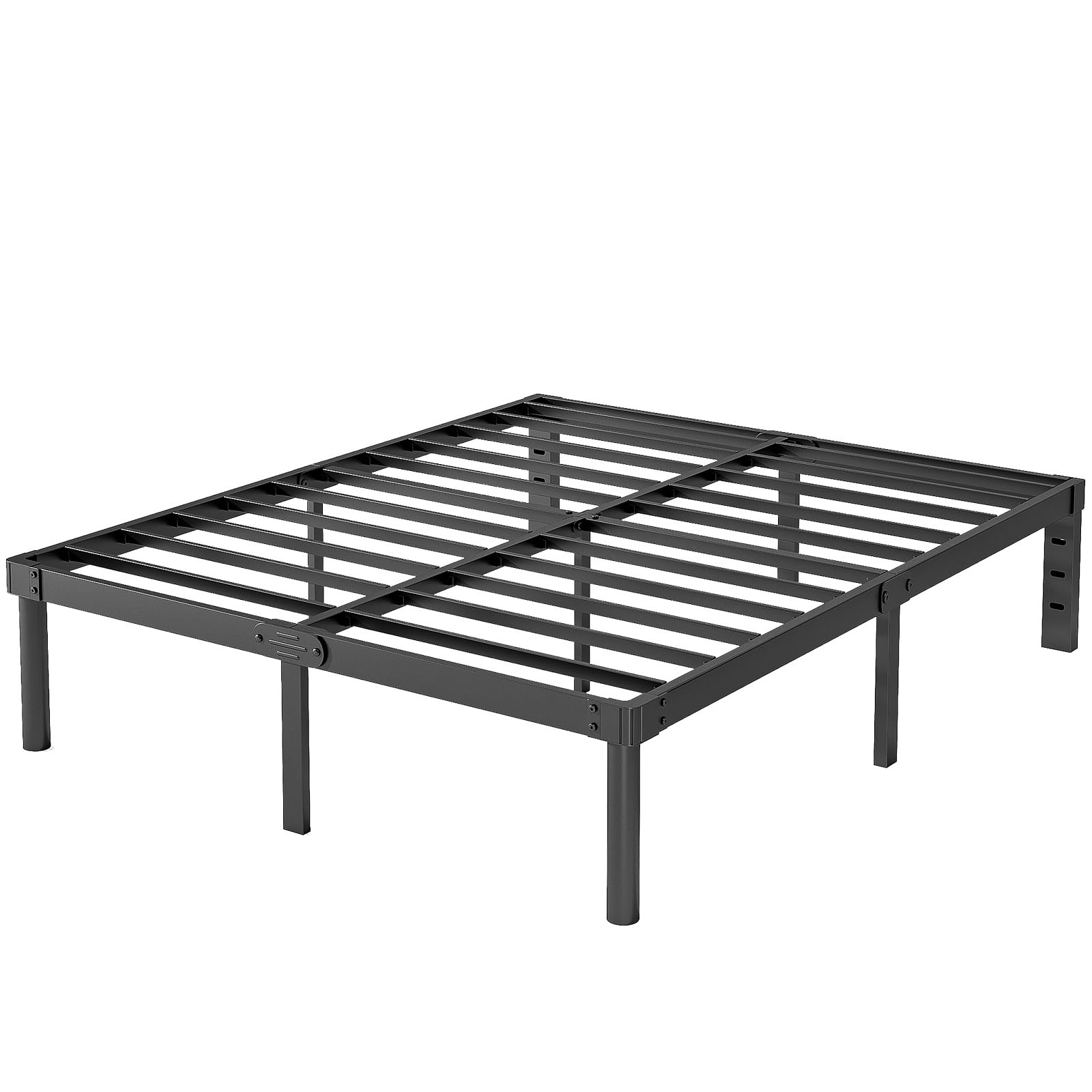 **Heavy Duty 18 Inch Queen Metal Bed Frame - No Box Spring Needed, Easy Assembly, Noise-Free Platform Bed - Perfect for Master Bedrooms, Guest Rooms & Apartments (Black, Model 4004-18B)**