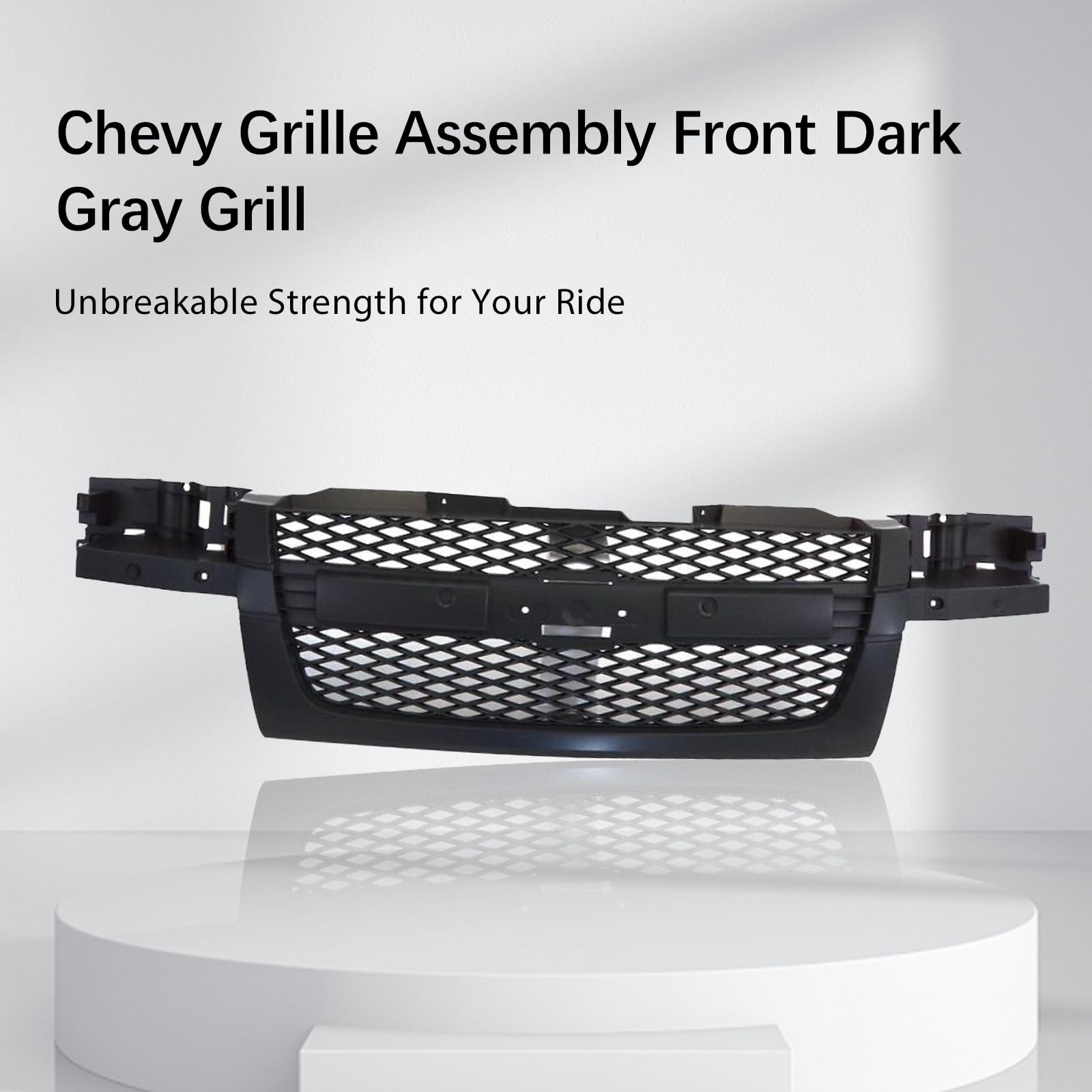 Dark Gray Front Grille with Mesh Insert for 2004-2012 Chevrolet Colorado (No Center Bar) - Upgrade Your Truck's Style & Protection for Off-Road & Daily Driving