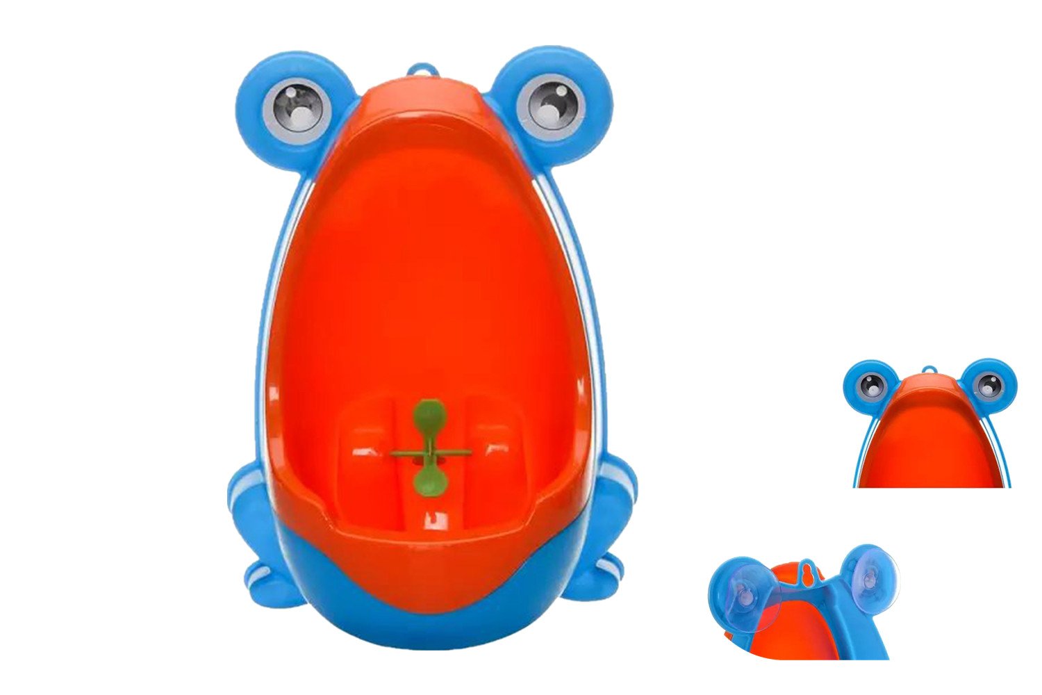 Zyurong Colorful Froggy Training Urinal for Boys - Fun Whirling Target Pee Trainer with Strong Suction Cups (Blue) | Potty Training Toilet for Toddlers & Kids Bathroom Essentials