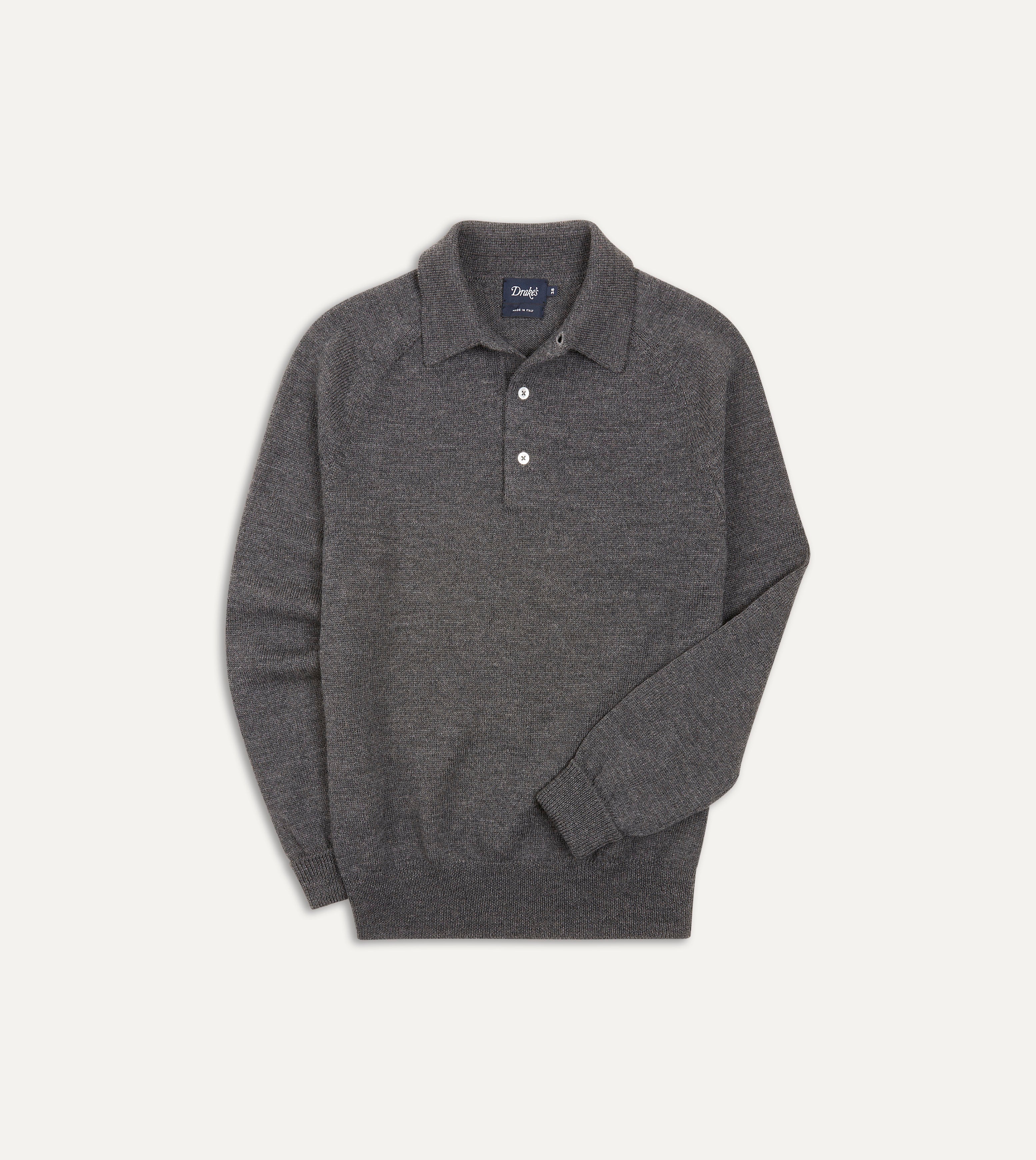Premium Grey Merino Wool Knitted Polo Shirt for Men - Soft Breathable Winter Business Casual Wear - Perfect for Office, Travel & Outdoor Activities