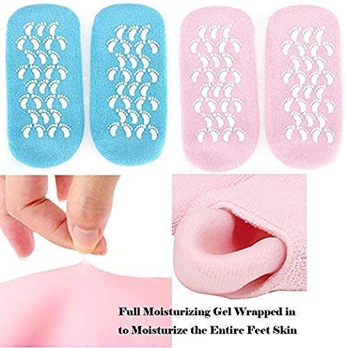 SHNMN Moisturizing Gel Socks for Dry Cracked Feet - Ultra Soft Spa Quality Foot Gloves with Hydrating Gel - Pain Relief & Skin Repair Socks for Men & Women - Reusable Moisturizing Socks for Home Spa, Night Treatment & Cracked Heel Care