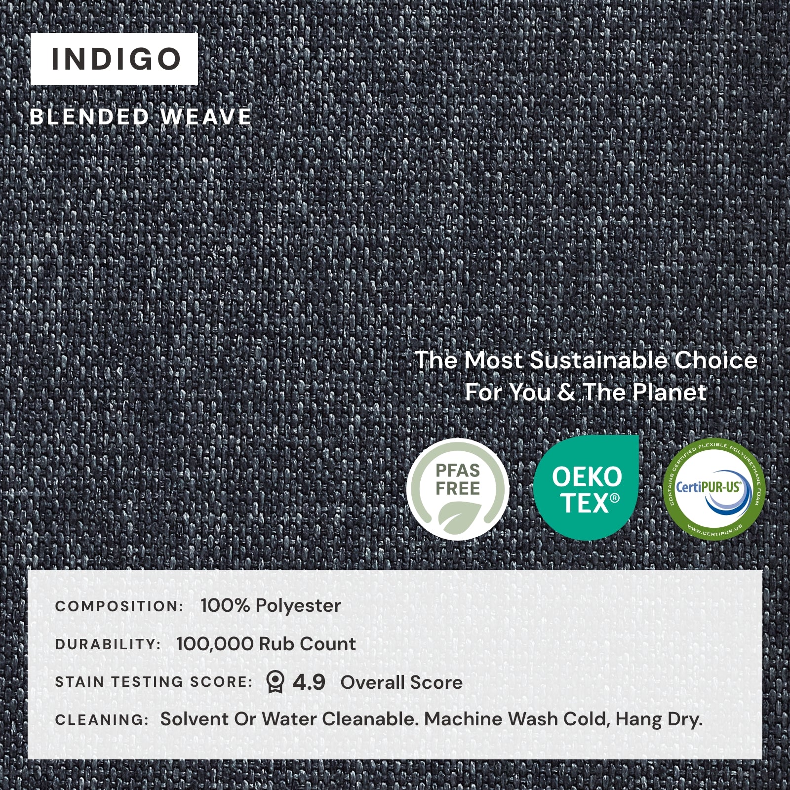 Premium Indigo Blended Weave Armchair Comfort Layer Set - Soft Cushion Cover for Living Room, Office & Reading Nook - Breathable & Supportive Seat Upgrade