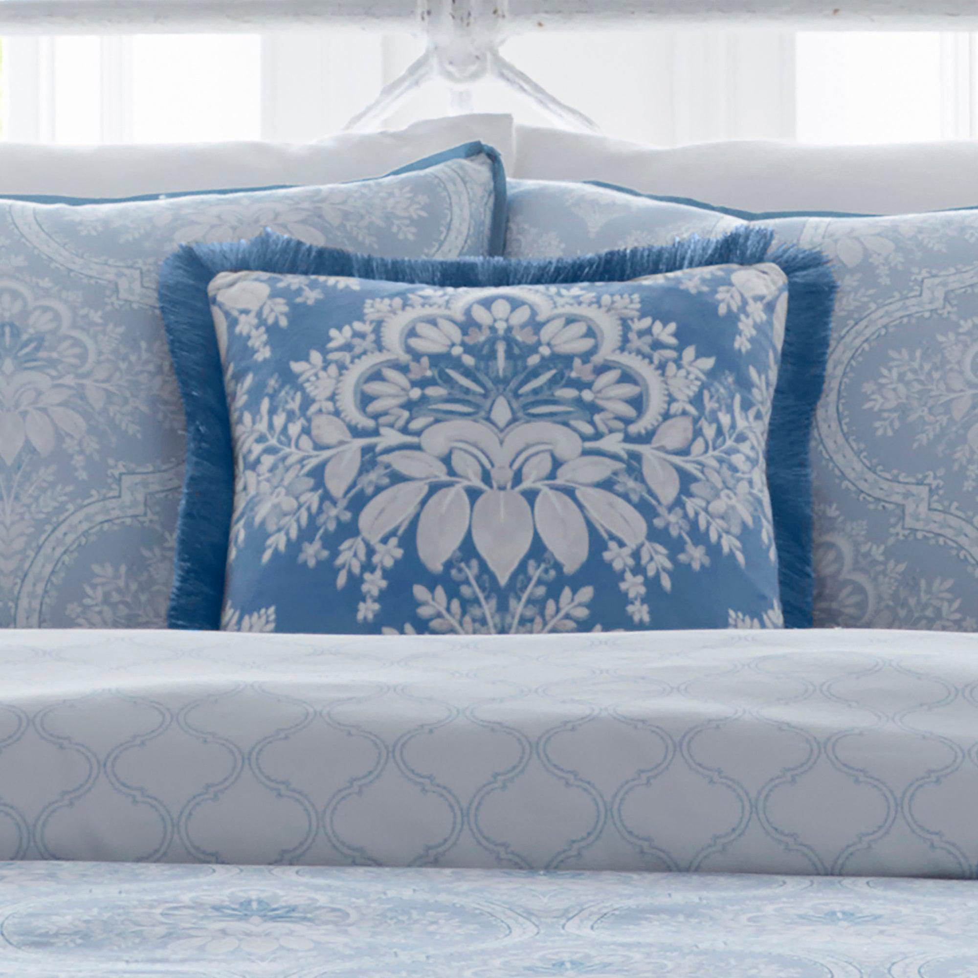 Appletree Heritage Alexia Cushion - Soft Blue Decorative Throw Pillow for Sofa, Bed & Home Decor - Perfect for Living Room, Bedroom & Nursery