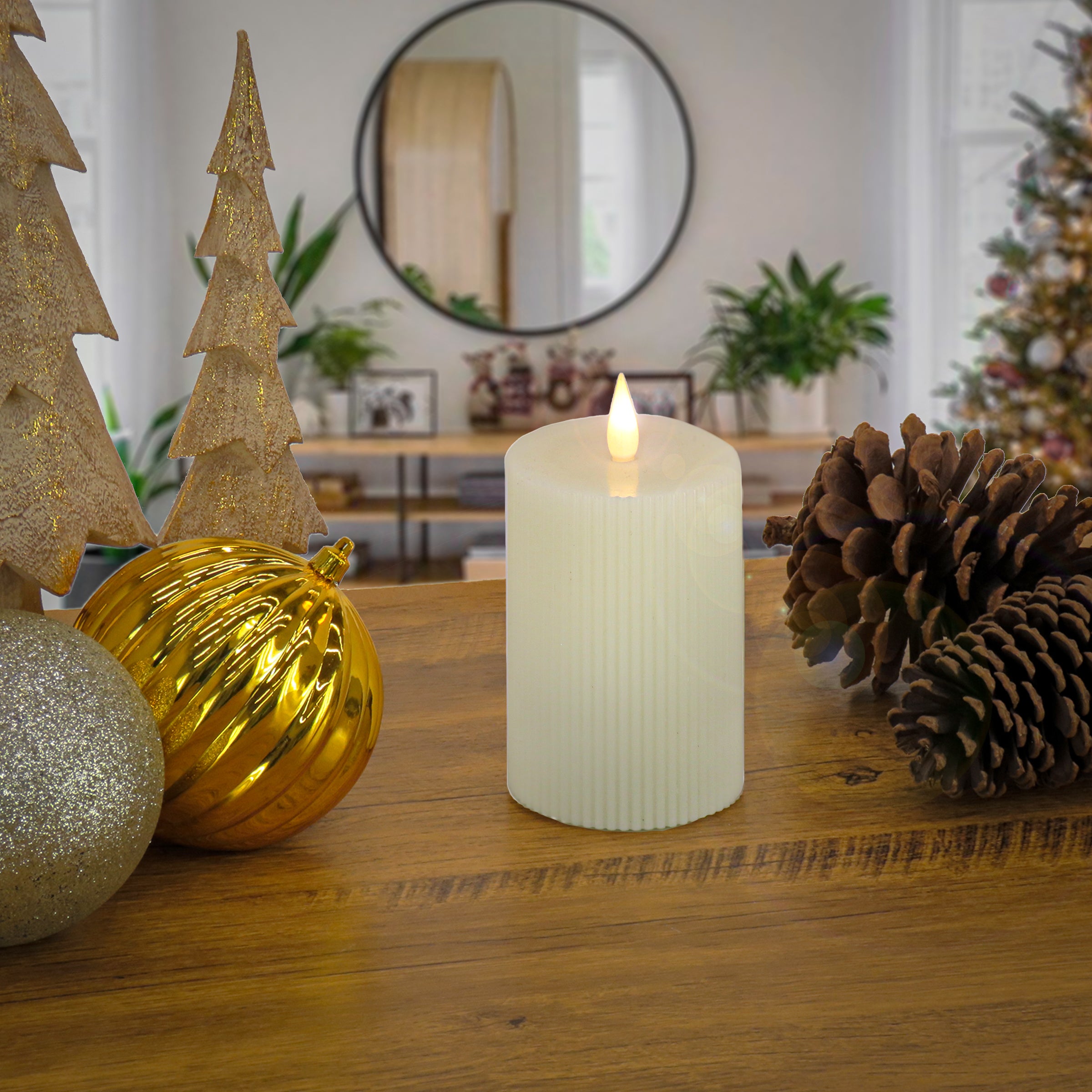 HGTV Home Collection Flameless Georgetown Pillar Candle - 3
