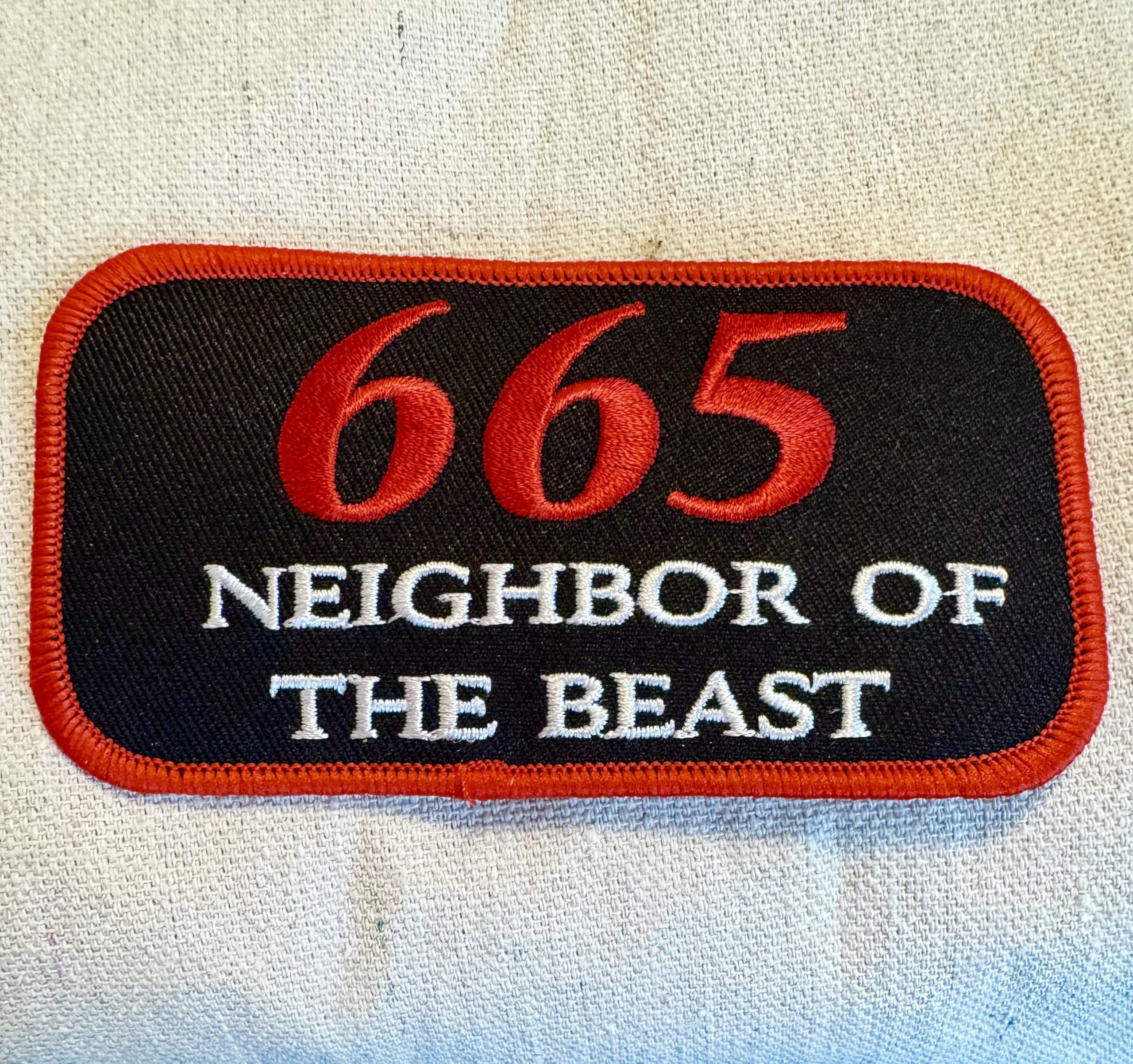 665 Neighbor of The Beast Biker Patch - Iron-On Embroidered Motorcycle Club Badge - 666 Devil Design - Perfect for Biker Jackets, Vests & DIY Clothing Customization