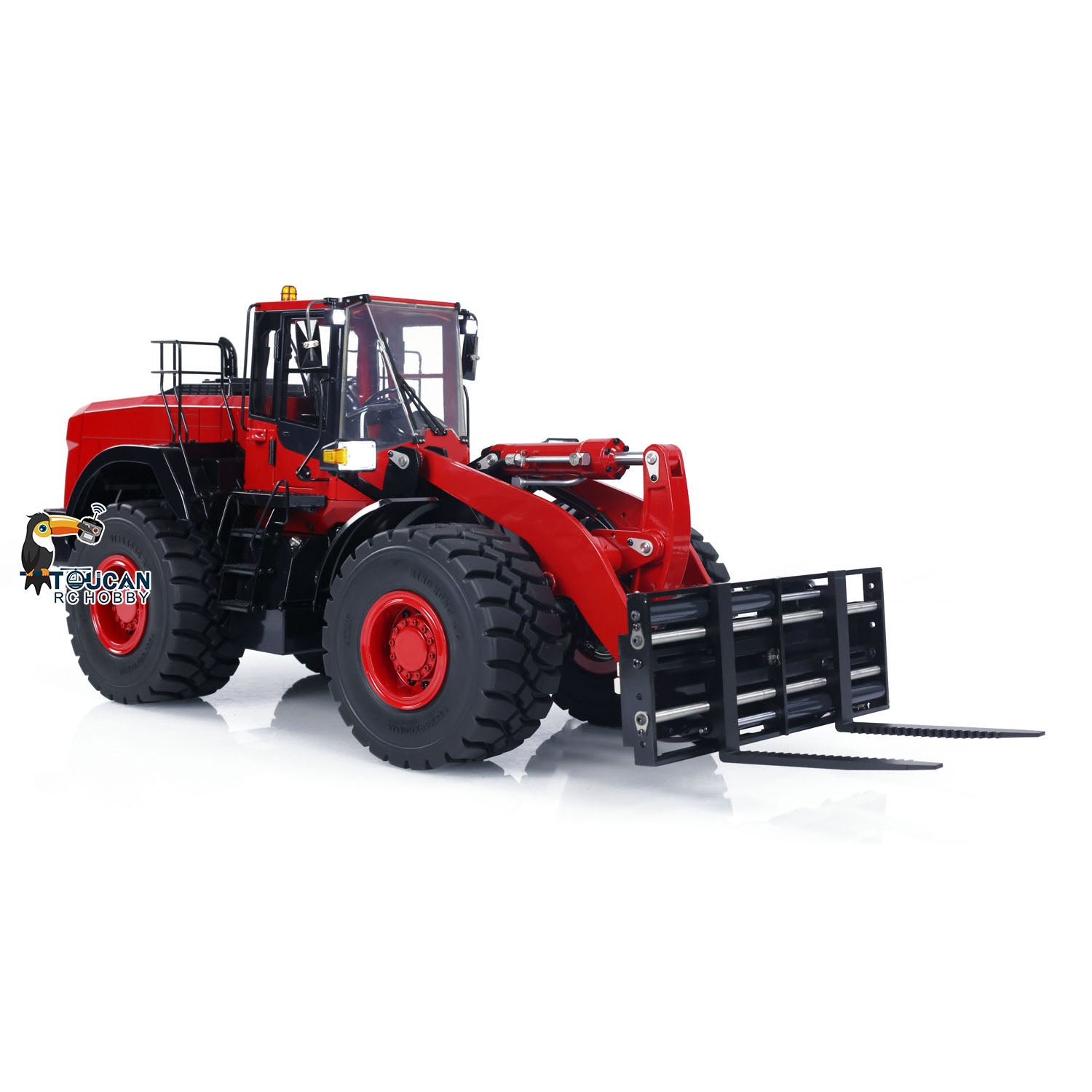 1/14 Scale RC Metal Hydraulic Loader WA480 - Remote Control Construction Toy with Quick Coupler, Fork Bucket, Lights & Sound - ST8 Radio System - Perfect for Construction Enthusiasts and Kids Outdoor Play