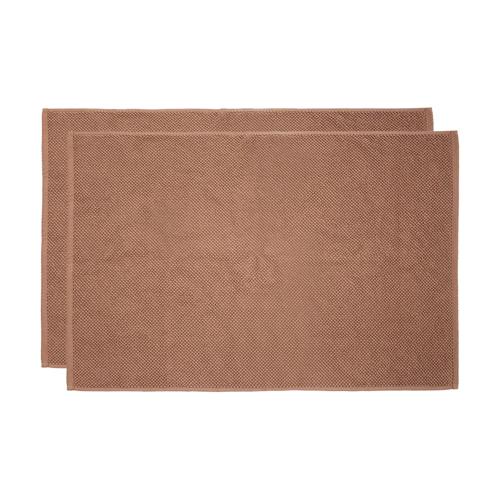 Angove WOODROSE Super Absorbent Bath Mat Set of 2 - Non-Slip Bathroom Rug for Shower, Tub & Floor - Soft & Quick-Drying by Bambury