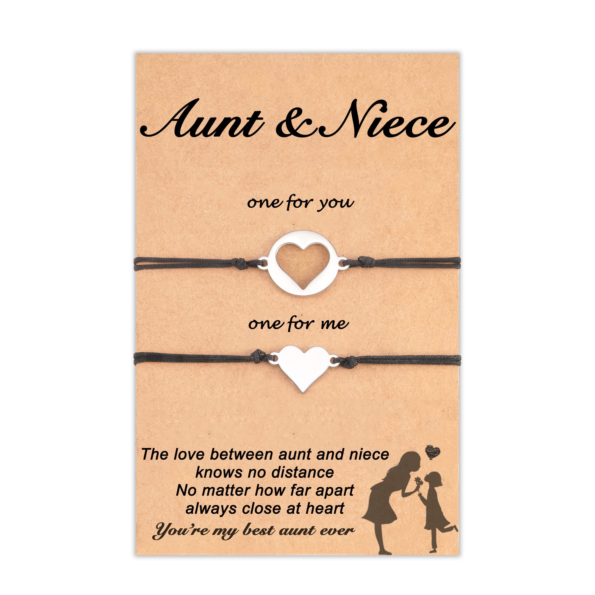 Aunt Niece Jewelry Set - Adjustable Bracelets for Women, Gift for Aunt & Niece - Perfect for Birthdays, Anniversaries & Family Celebrations
