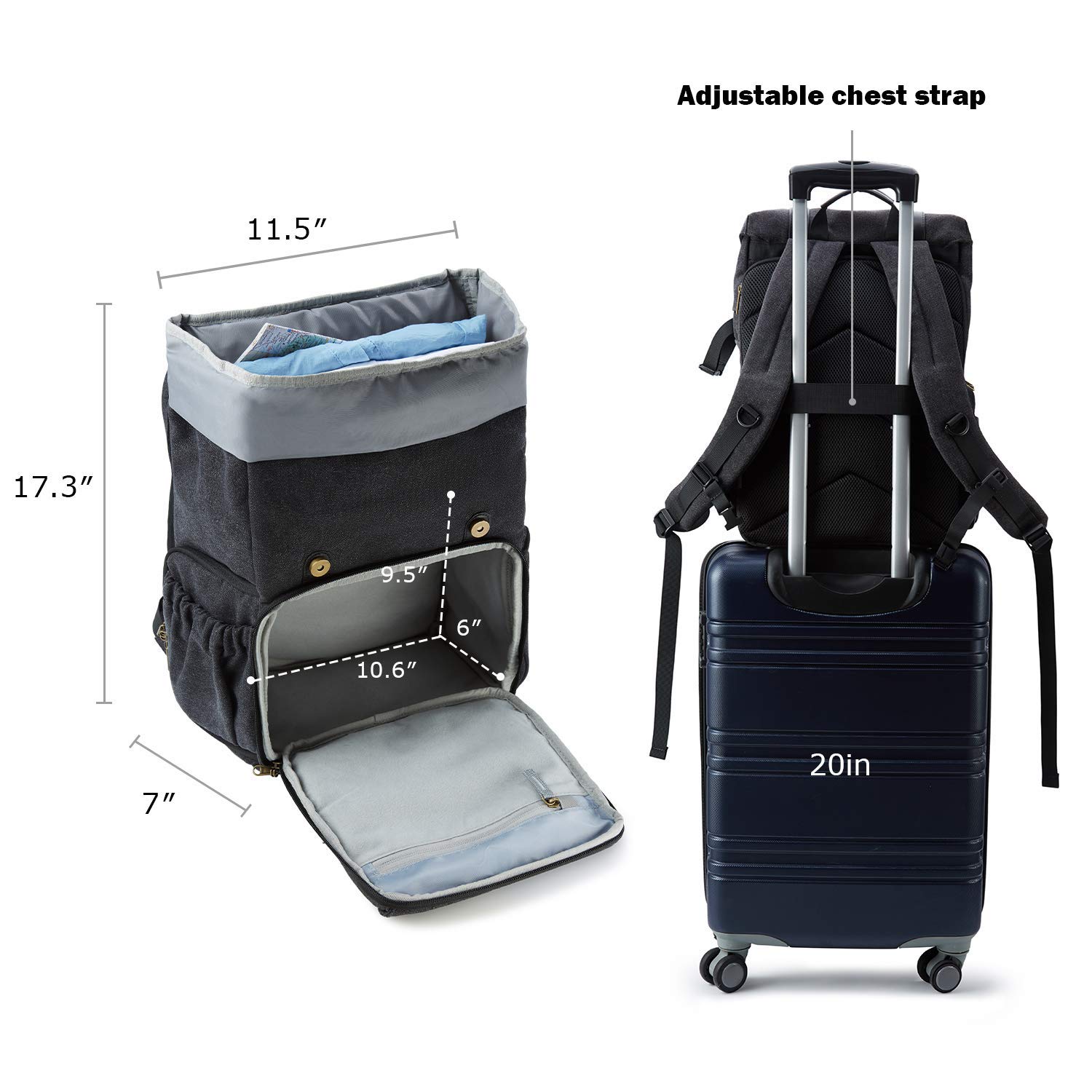 BAGSMART Anti-Theft DSLR SLR Camera Backpack - Waterproof Canvas Photography Bag with Rain Cover, Fits 15