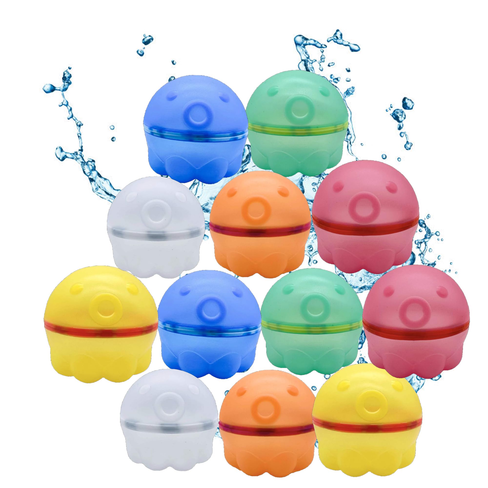 Refillable Magnetic Silicone Water Balloons for Kids - Reusable, Biodegradable Pool, Backyard, Outdoor Summer Fun Toys (Octopus Style) - Perfect for Water Games, Parties, and Beach Activities