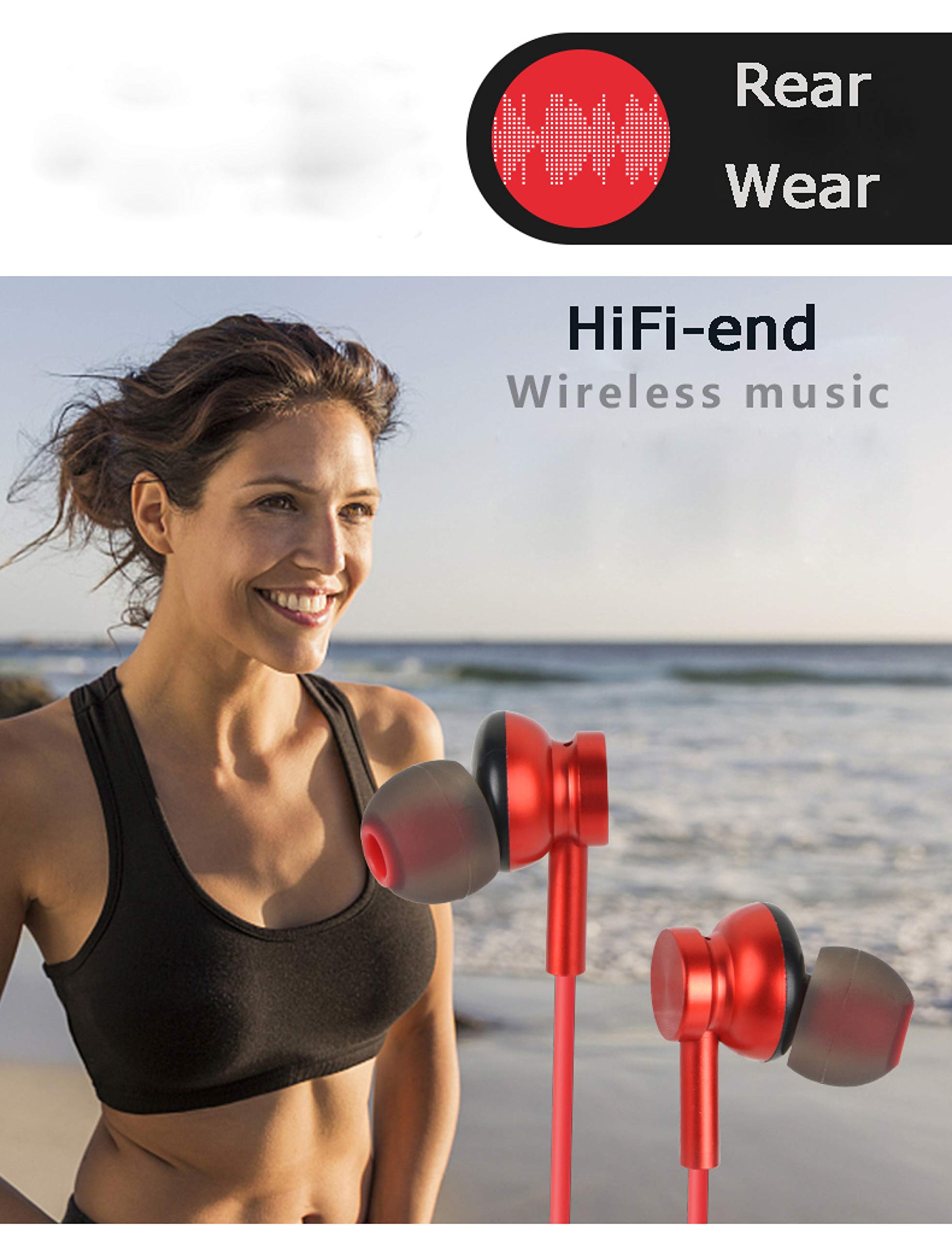 QT S Bluetooth Neckband Headphones - Wireless Stereo Headset with HD Sound V5.0, Noise Cancelling, Sweat/Waterproof for Gym, Workout, Travel & Business | 7-Hour Playtime | Perfect for Running, Commuting & Music Lovers