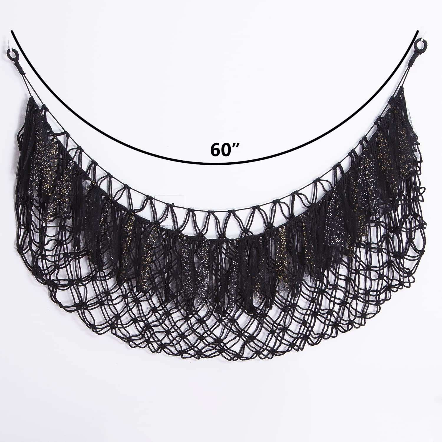 Large Stuffed Animal Hammock with LED Lights - Wall Mounted Plush Toy Organizer for Squishmallows, Boho Macrame Corner Hanging Net - Nursery, Bedroom & Playroom Storage Decor (Black) - Perfect for Kids' Room Organization & Cozy Plushie Display