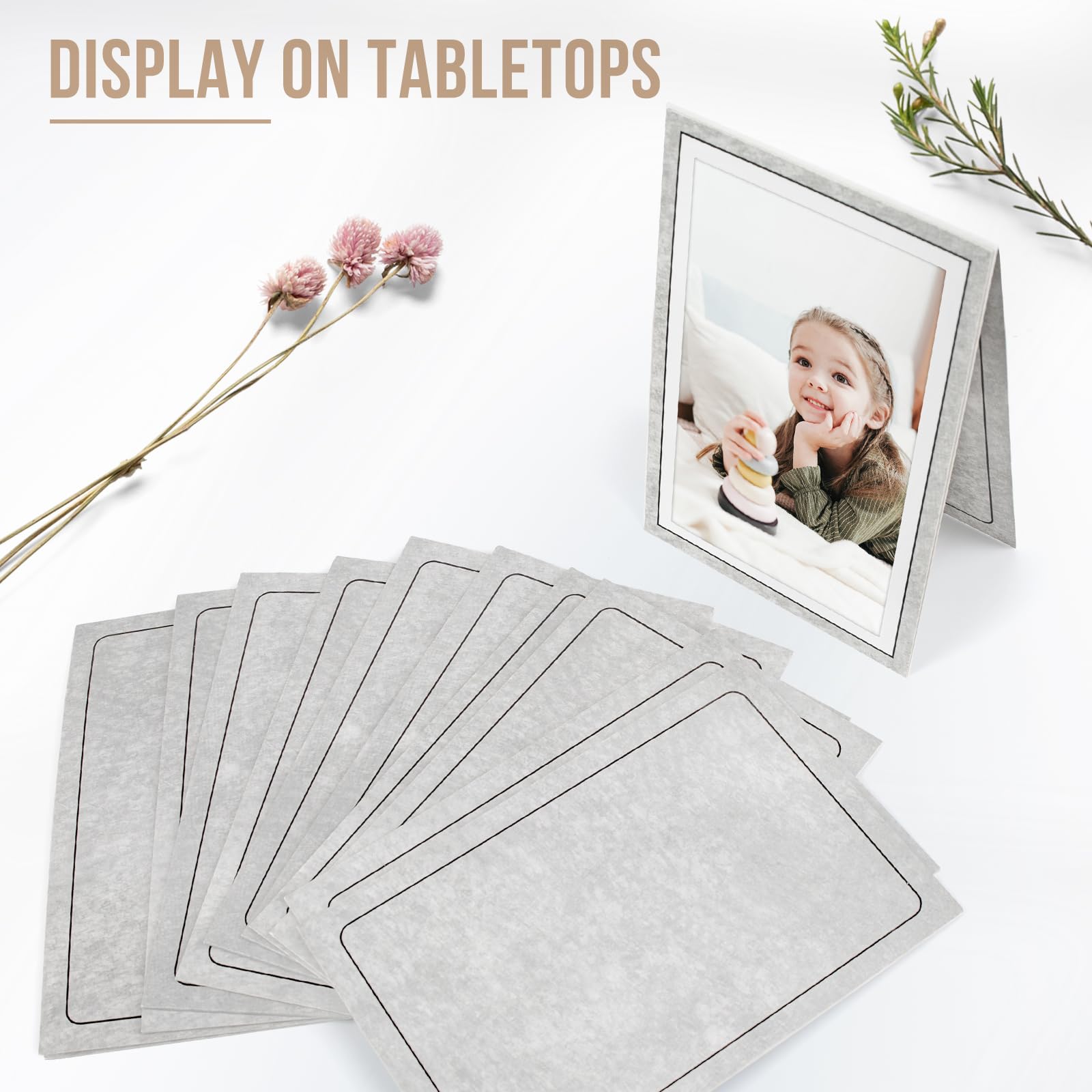 Golden State Art 100-Pack 4x6 or 6x4 Photo Folders - Cardboard Picture Frames & Paper Frame Cards for Greetings, Invitations - Perfect for Graduation, Christmas, Wedding Events (Grey) | Display Memories & Celebrate Special Occasions