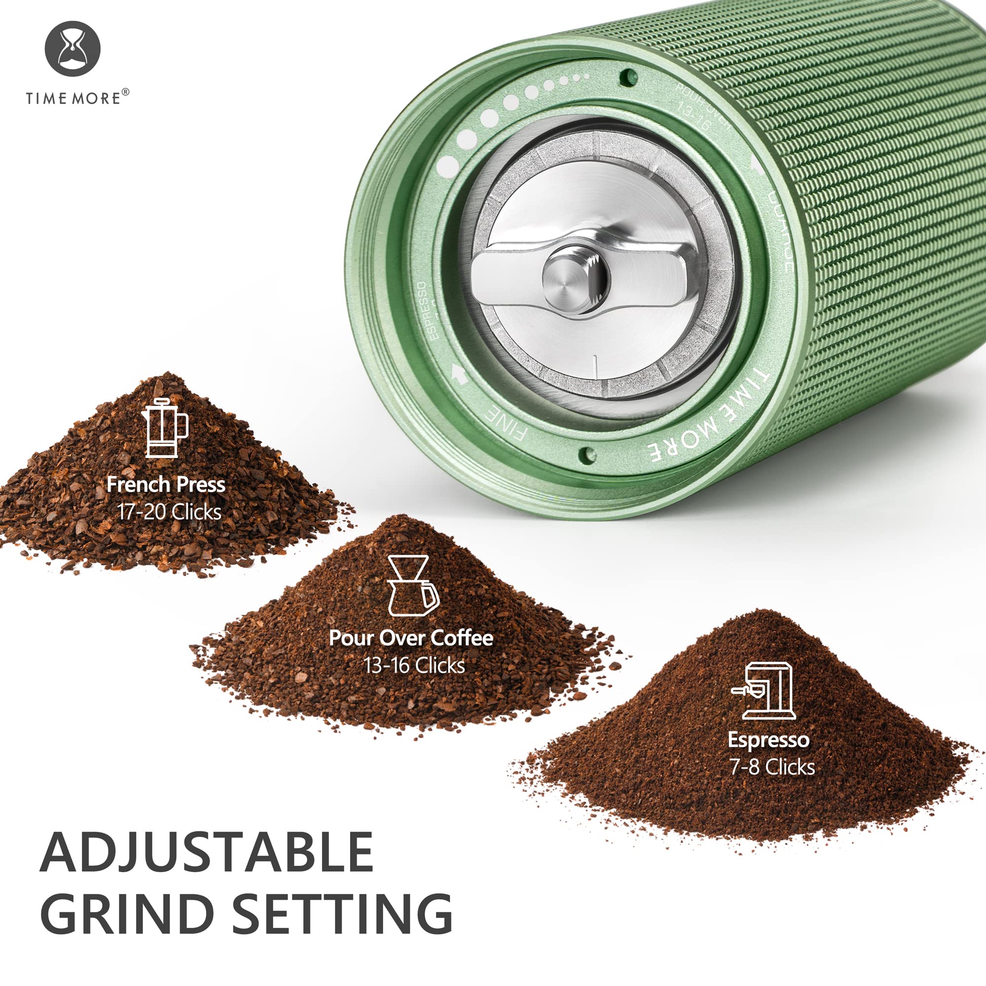 TIMEMORE Chestnut C3S PRO Manual Coffee Grinder - Premium Stainless Steel S2C Conical Burr Hand Mill with Foldable Handle & Adjustable Settings for Espresso, French Press, Pour Over - Perfect for Home, Office & Travel Use