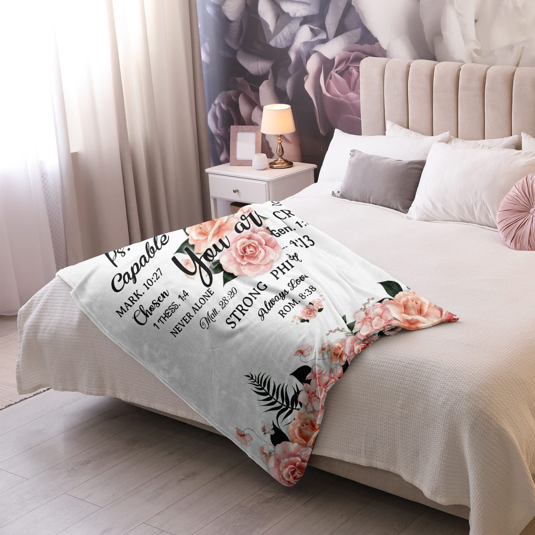 Kituzol Christian Blanket for Women - 50x60 Inch Soft Religious Throw - Inspirational Catholic Gifts, Spiritual Christmas Present - Perfect for Prayer, Bible Study & Cozy Home Decor