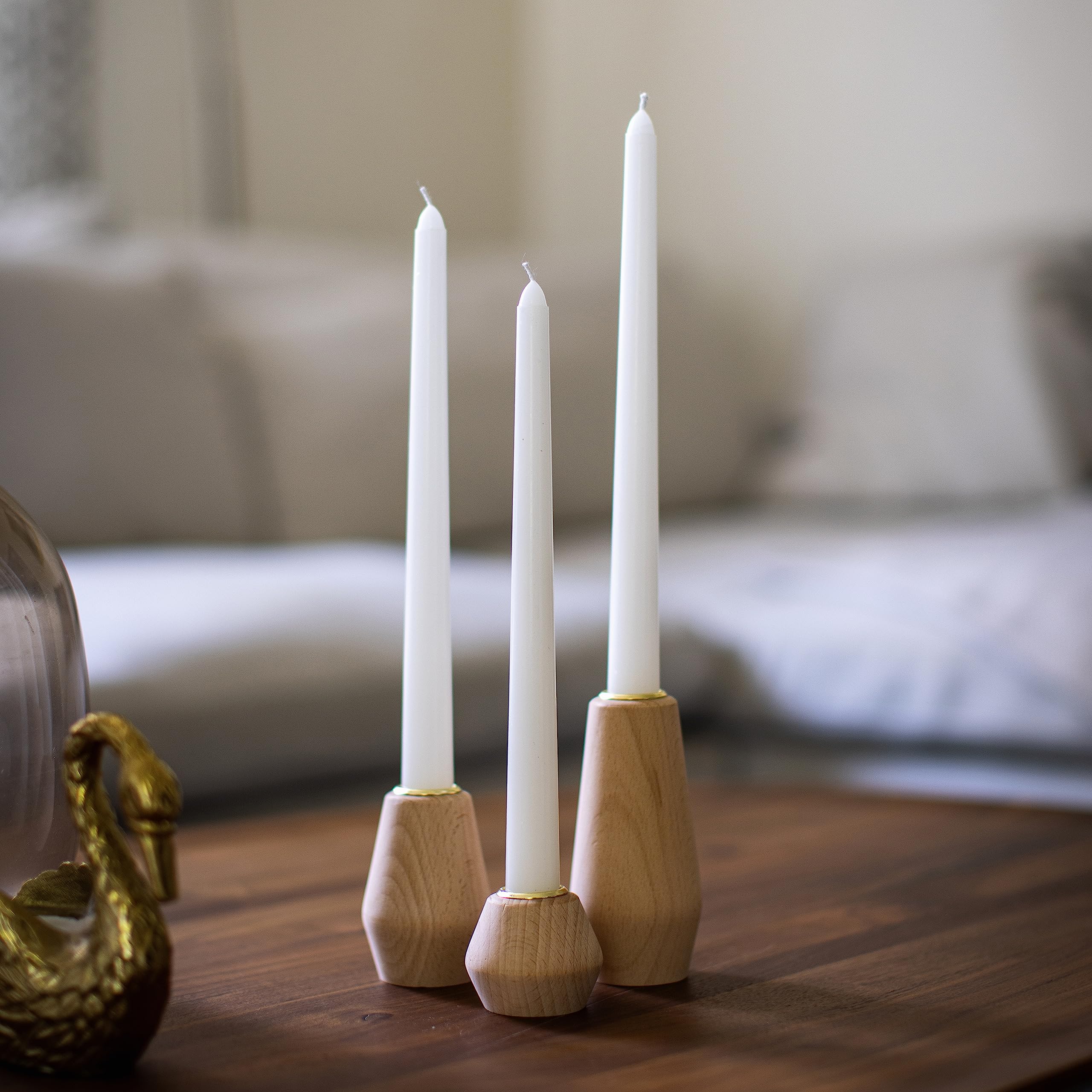 Stonebriar 10-Inch White Unscented Dripless Taper Candles - Pack of 30, 7-Hour Burn Time - Perfect for Weddings, Dinner Parties & Holiday Decorations