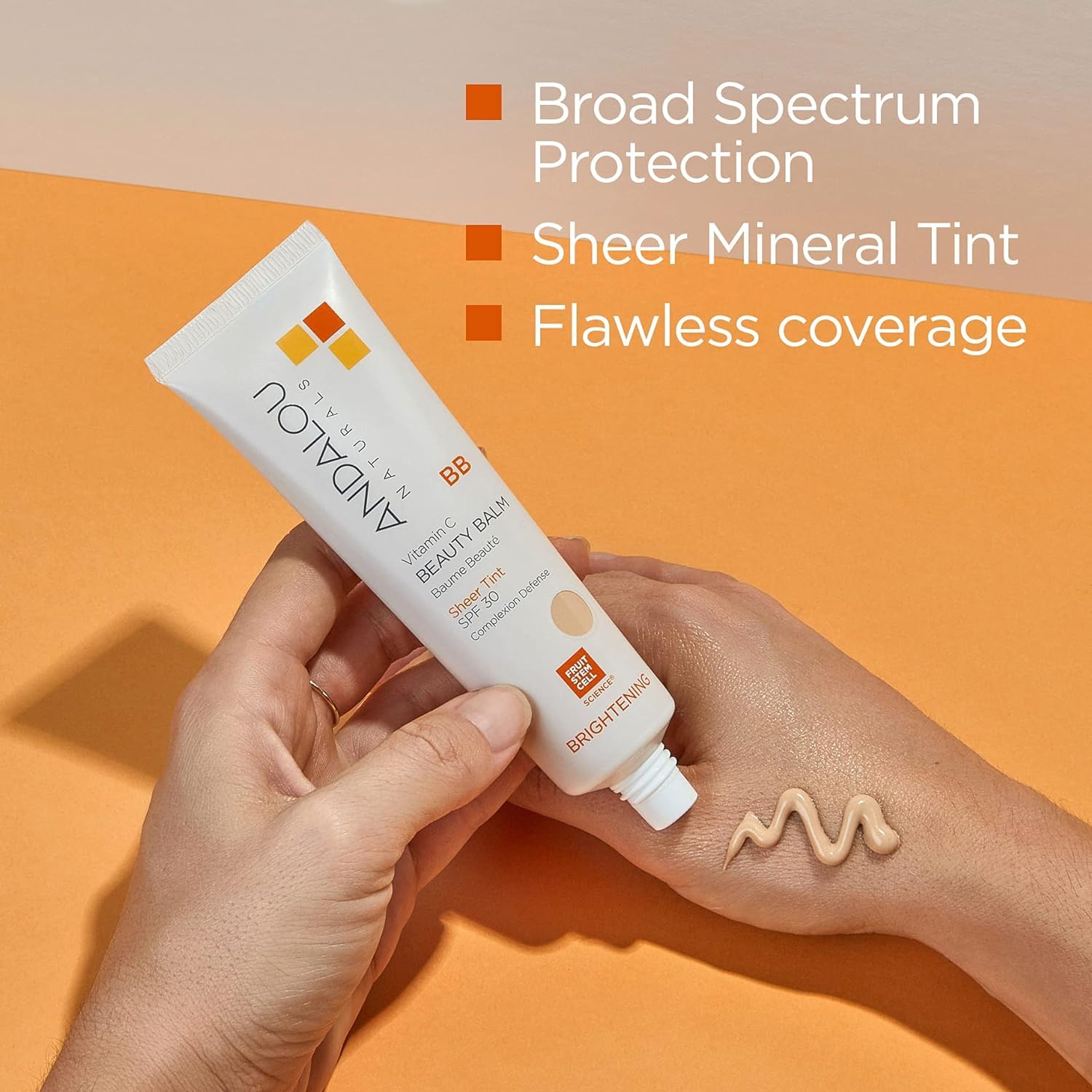 Andalou Naturals BB Cream with SPF 30 - 2oz Sheer Tinted Moisturizer, Natural Skincare for Daily Sun Protection & Even Skin Tone | Perfect for Work, Travel & Everyday Wear