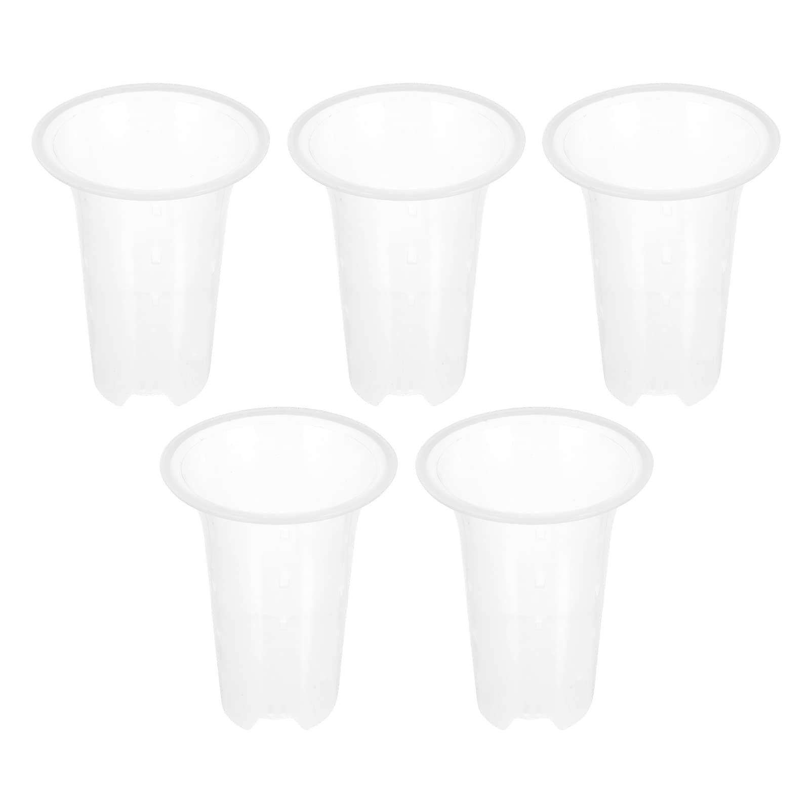 5-Pack Clear Orchid Pots with Multiple Drainage Holes - 9 Inch Plastic Planters for Indoor/Outdoor Flowers, Succulents & Home Decor - Perfect for Windowsills, Balconies & Garden Displays