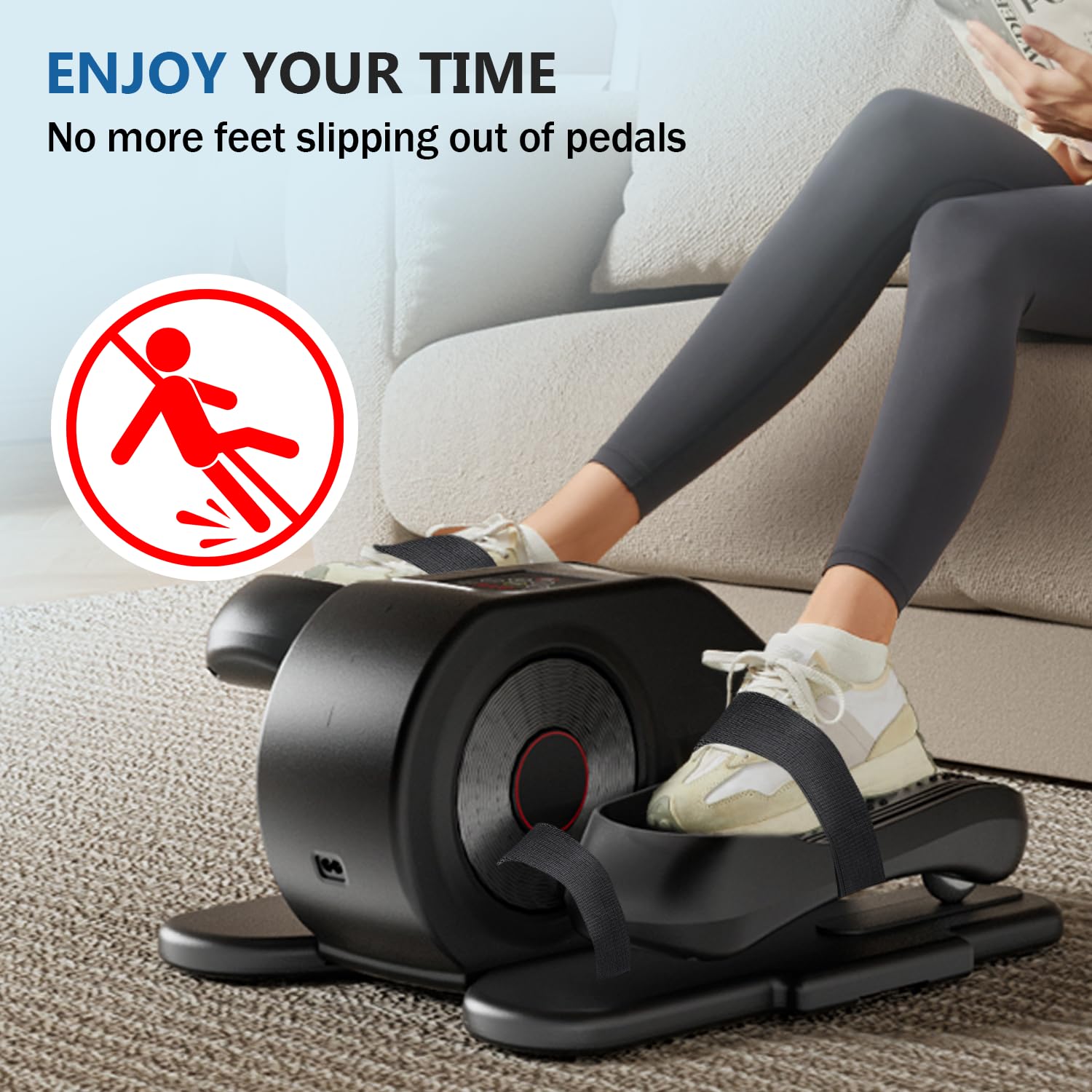 4 Pack Pedal Straps for Under Desk Elliptical Machines - Non-Slip Foot & Leg Exerciser for Seniors, Home & Office Fitness - Improve Circulation & Burn Calories While Sitting at Work or Watching TV