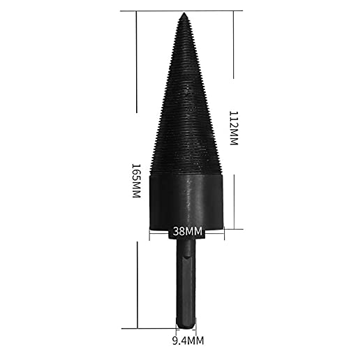 Maizoon Heavy Duty 38mm HSS Firewood Splitter Drill Bit - Log Splitter Cone for Wood Splitting, Screw Cone Driver for Firewood & Logs (DZ03A) - Perfect for Camping, Fireplace & Outdoor Wood Processing