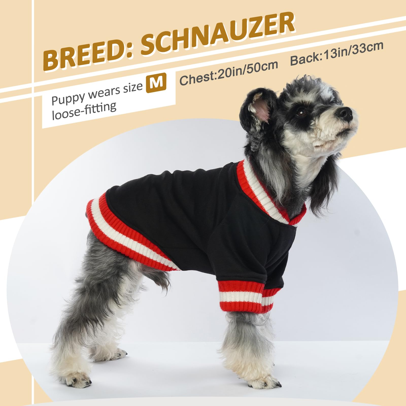 FUAMEY Warm Fleece Dog Sweater - Soft Winter Pullover for Small & Medium Dogs, Cozy Pet Clothes for Boys & Girls, Cute Puppy Outfit in Black | Perfect for Cold Weather Walks & Indoor Comfort