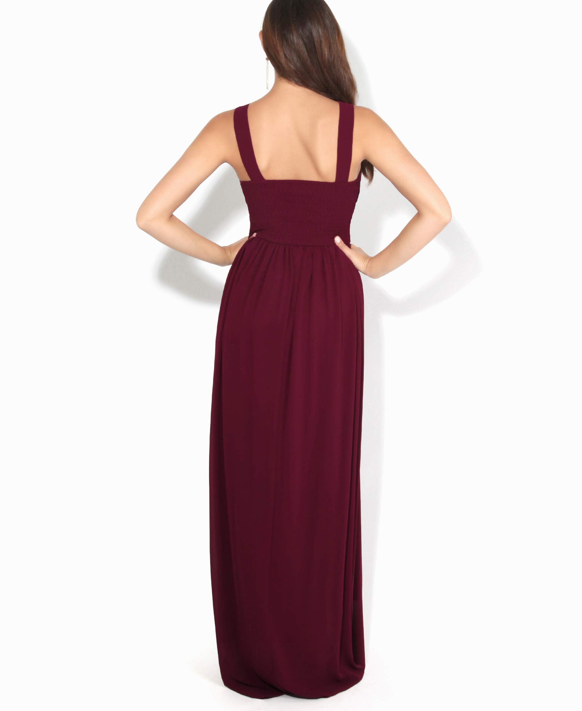 KRISP Women's Elegant Maxi Dress for Evening Party & Cocktail - Lace Chiffon Formal Gown | Perfect for Weddings, Prom, Black Tie Events & Special Occasions