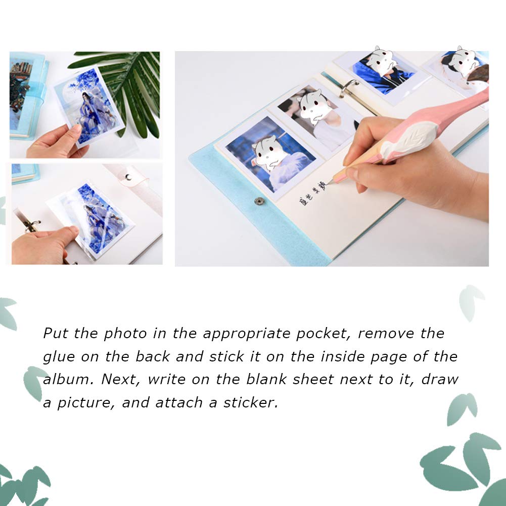 JXE DIY 5 Inch Photo Album with 50 Pockets - Loose-leaf Film Storage for Fuji Instax Wide 300/210 Instant Camera - Perfect for Scrapbooking, Wedding Memories & Travel Photos