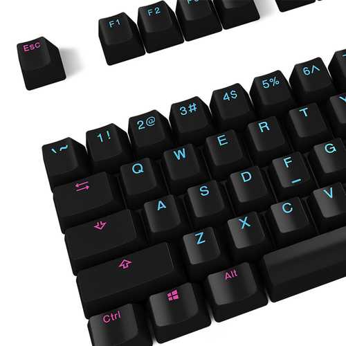 Akko X Ducky Midnight 108 Key OEM Profile PBT Keycaps Set for Mechanical Keyboards - Perfect for Gaming, Typing & Office Work
