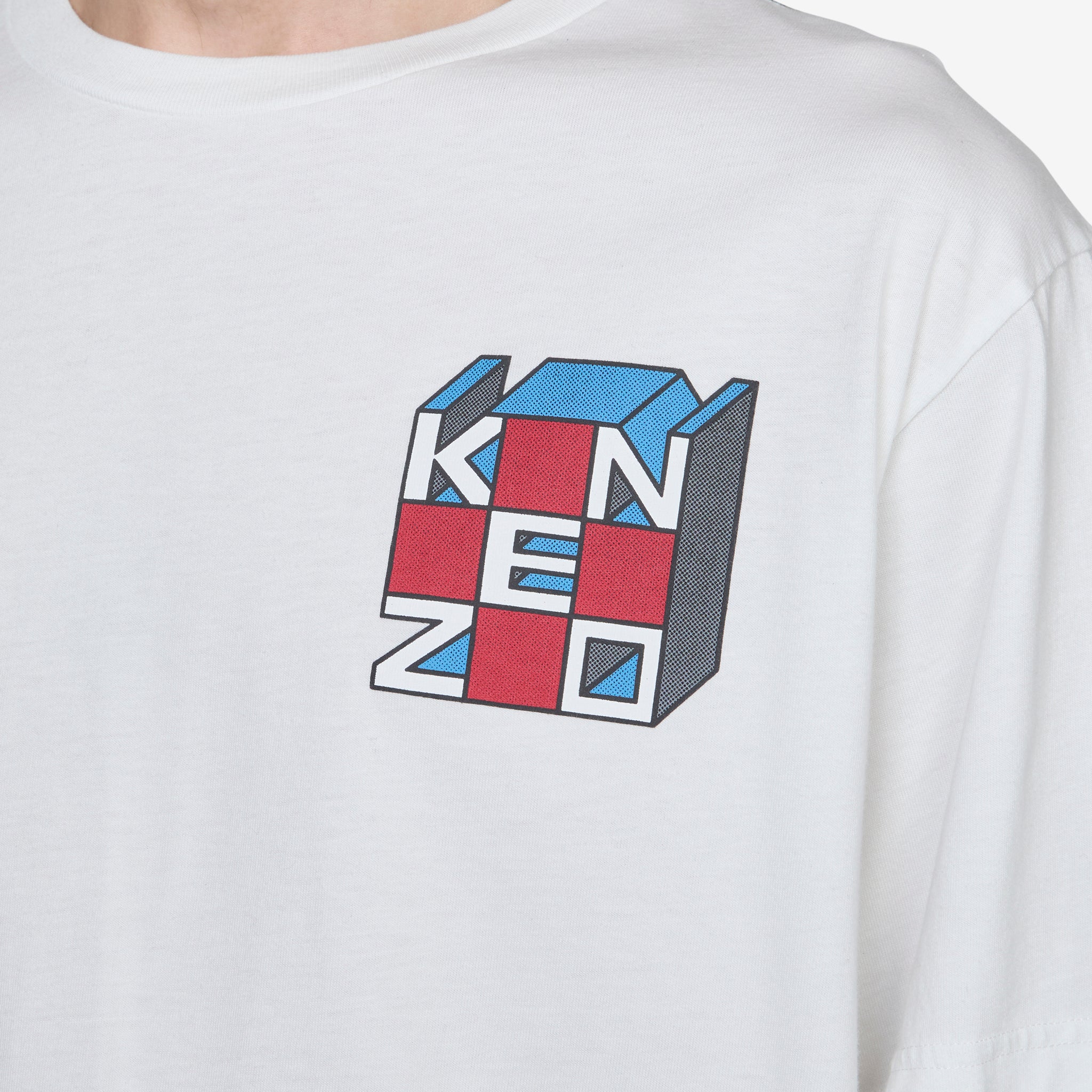 KENZO Kube Oversized T-Shirt in Off-White | Streetwear Fashion for Men & Women | Perfect for Casual Outings & Urban Style