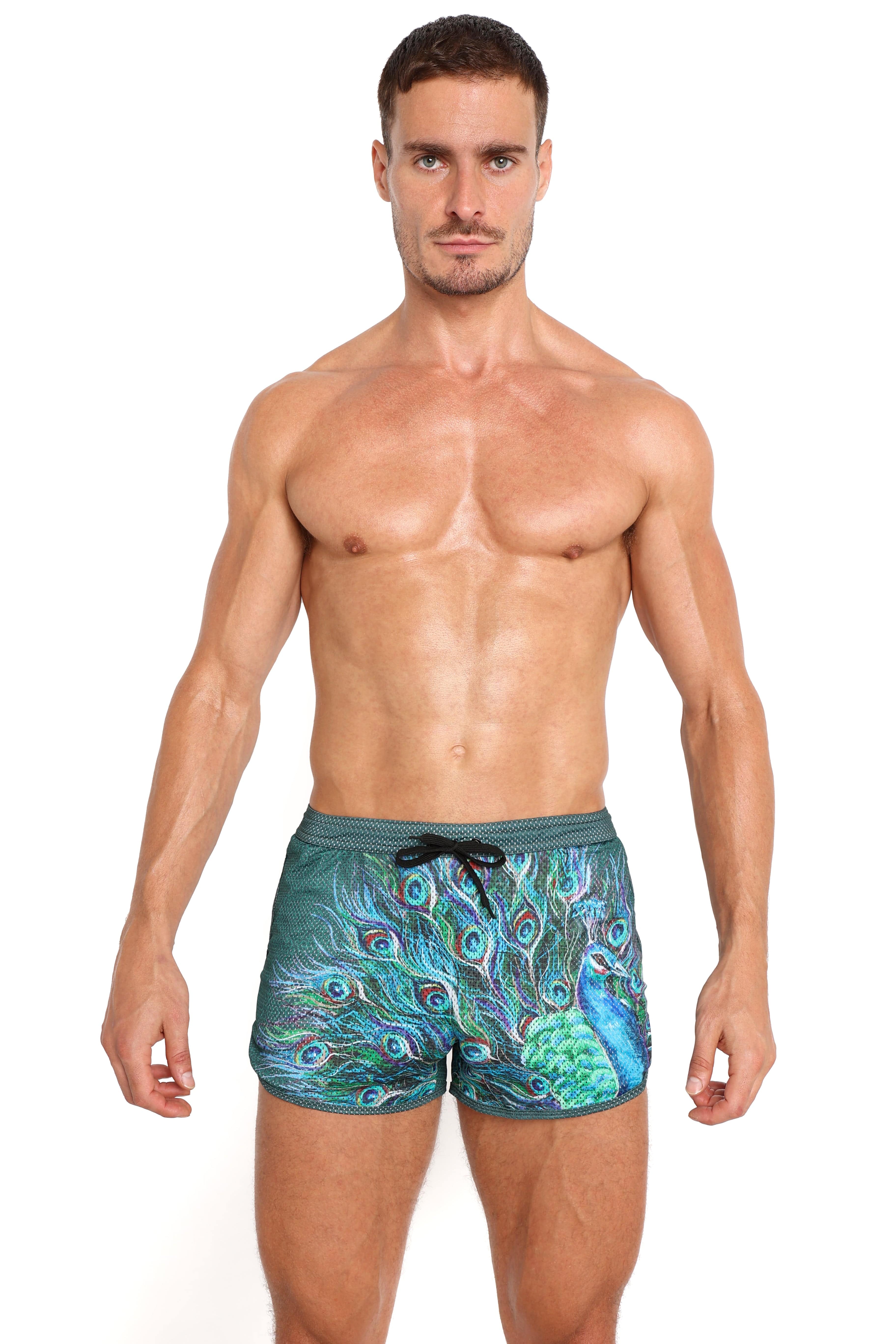 Stylish Peacock Green Mesh Shorts for Women - Breathable & Comfortable Summer Casual Wear | Perfect for Gym, Yoga, Beach & Outdoor Activities