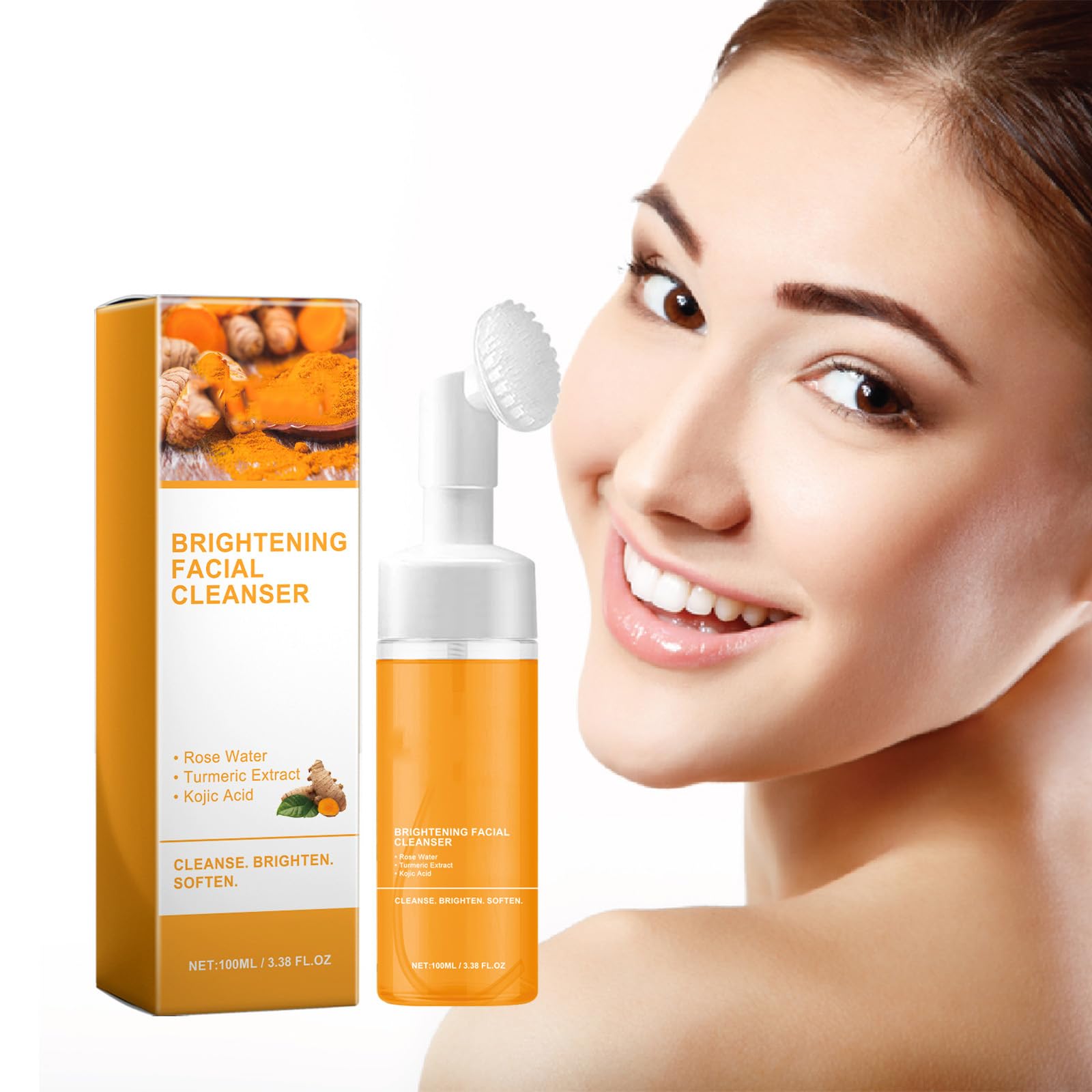 Best Turmeric Facial Cleanser & Foaming Wash for All Skin Types - Brightening & Acne-Fighting Face Wash for Glowing Skin | Daily Skincare Routine, Sensitive Skin Care, Anti-Aging Solution