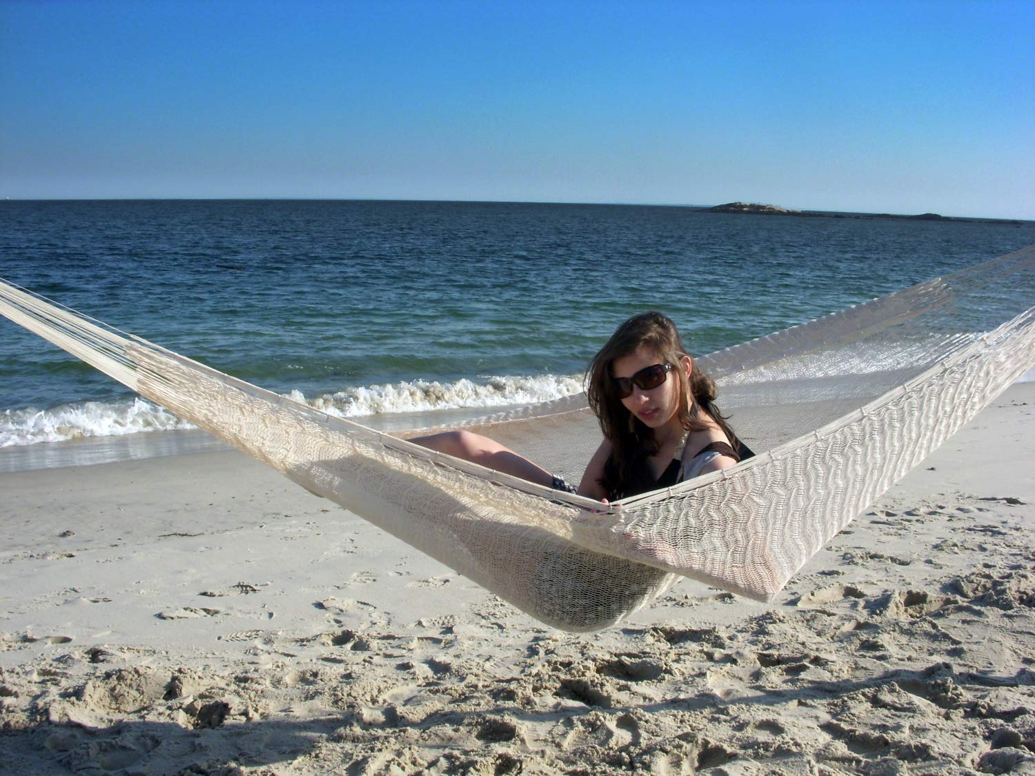 Premium Mayan Mexican Double Hammock - Handwoven Cotton for Outdoor Relaxation, Camping & Backyard Lounging - Breezy Point Collection (90