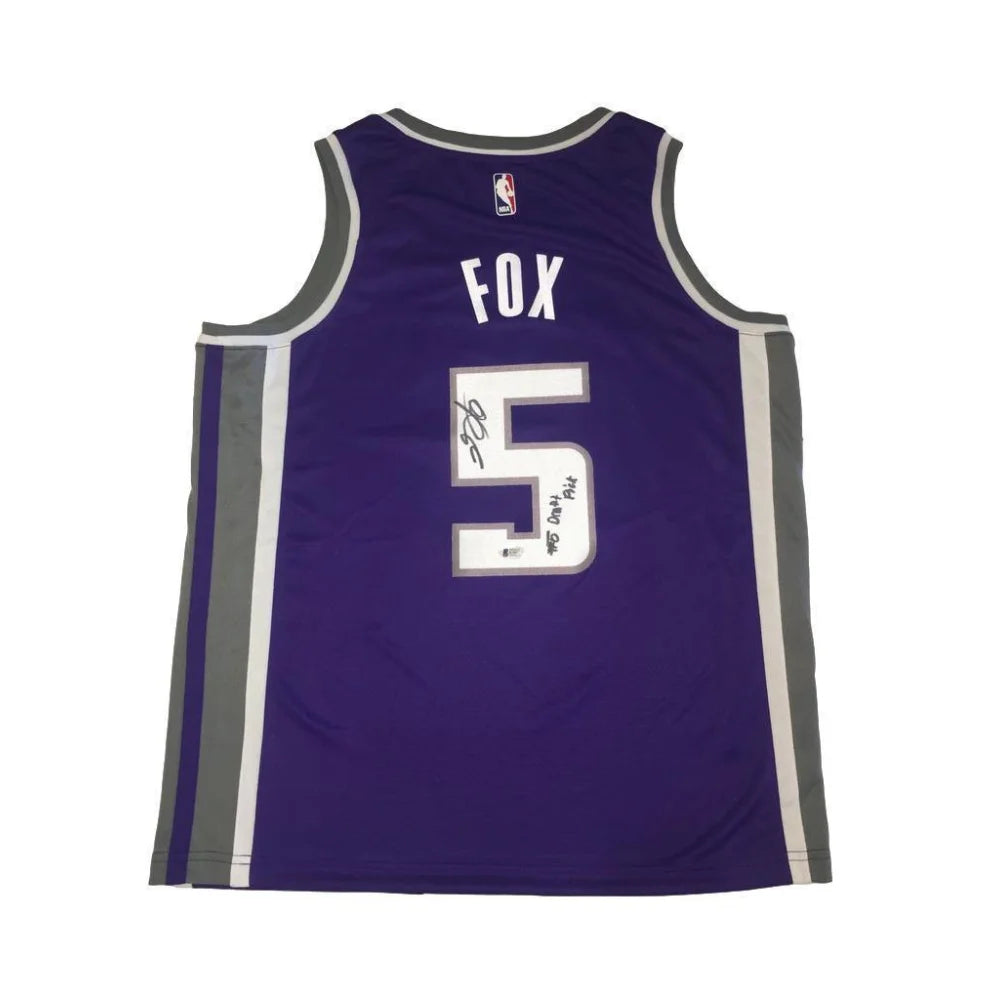 De'Aaron Fox Sacramento Kings Autographed #5 Pick Basketball Jersey with BAS COA - Perfect for NBA Fans, Collectors & Sports Memorabilia Enthusiasts