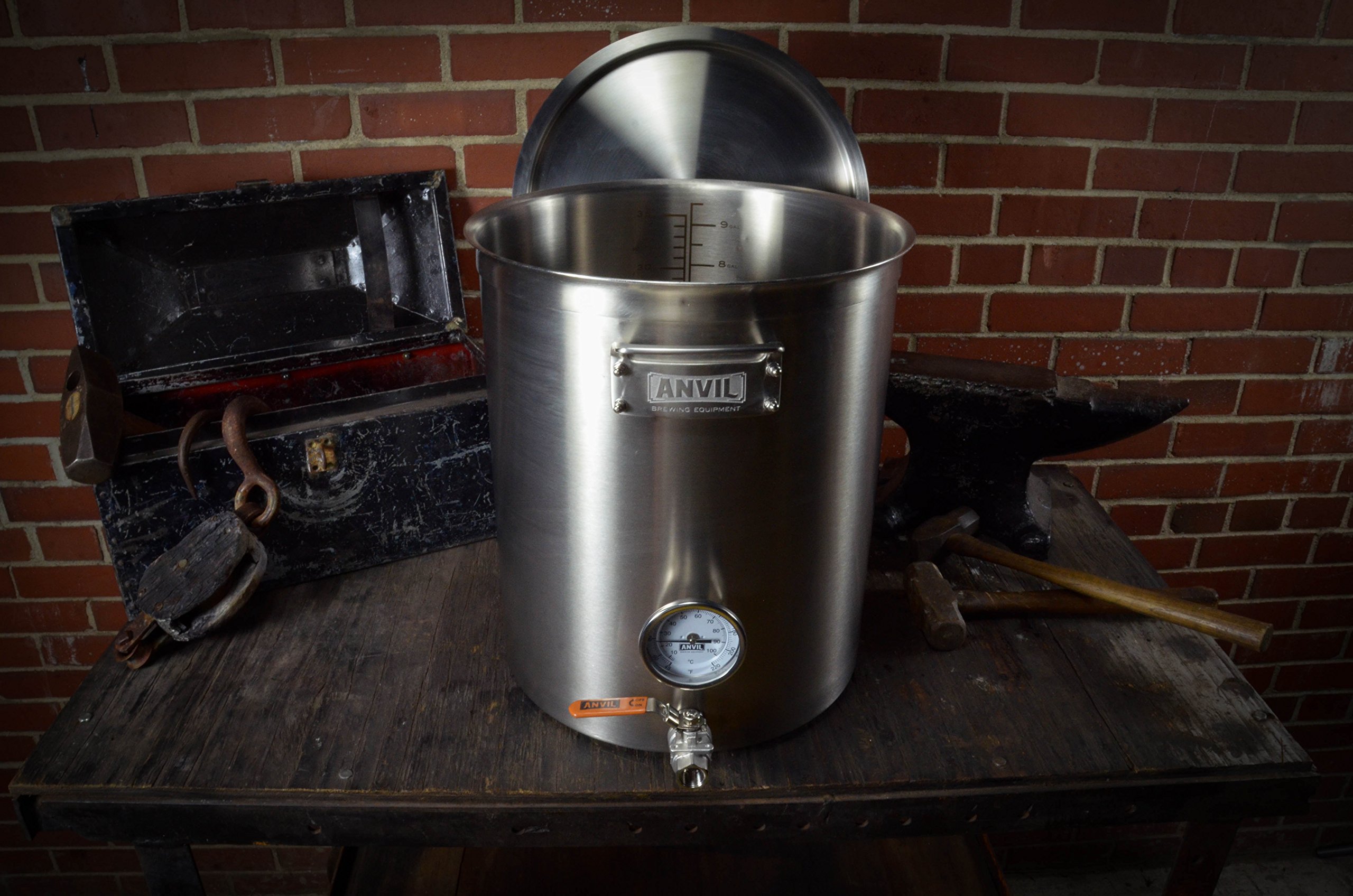 ANVktle 10 Gallon Stainless Steel Brew Kettle with Lid - Home Brewing Equipment for Beer, Wort, Mead Making - Perfect for Homebrewers & Craft Beer Enthusiasts