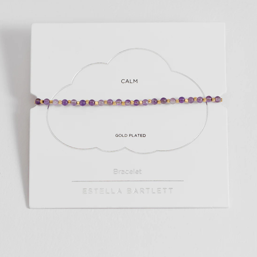 Estella Bartlett Calm Gemstone Amethyst Amelia Bracelet - Healing Crystal Jewelry for Women, Stress Relief & Positive Energy - Perfect for Meditation, Yoga & Spiritual Gifts