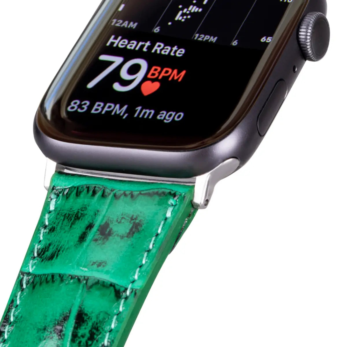 Premium Green Crocodile Pattern Leather Apple Watch Band - Stylish & Durable Replacement Strap for Apple Watch Series 1-9 - Perfect for Business, Casual & Outdoor Activities