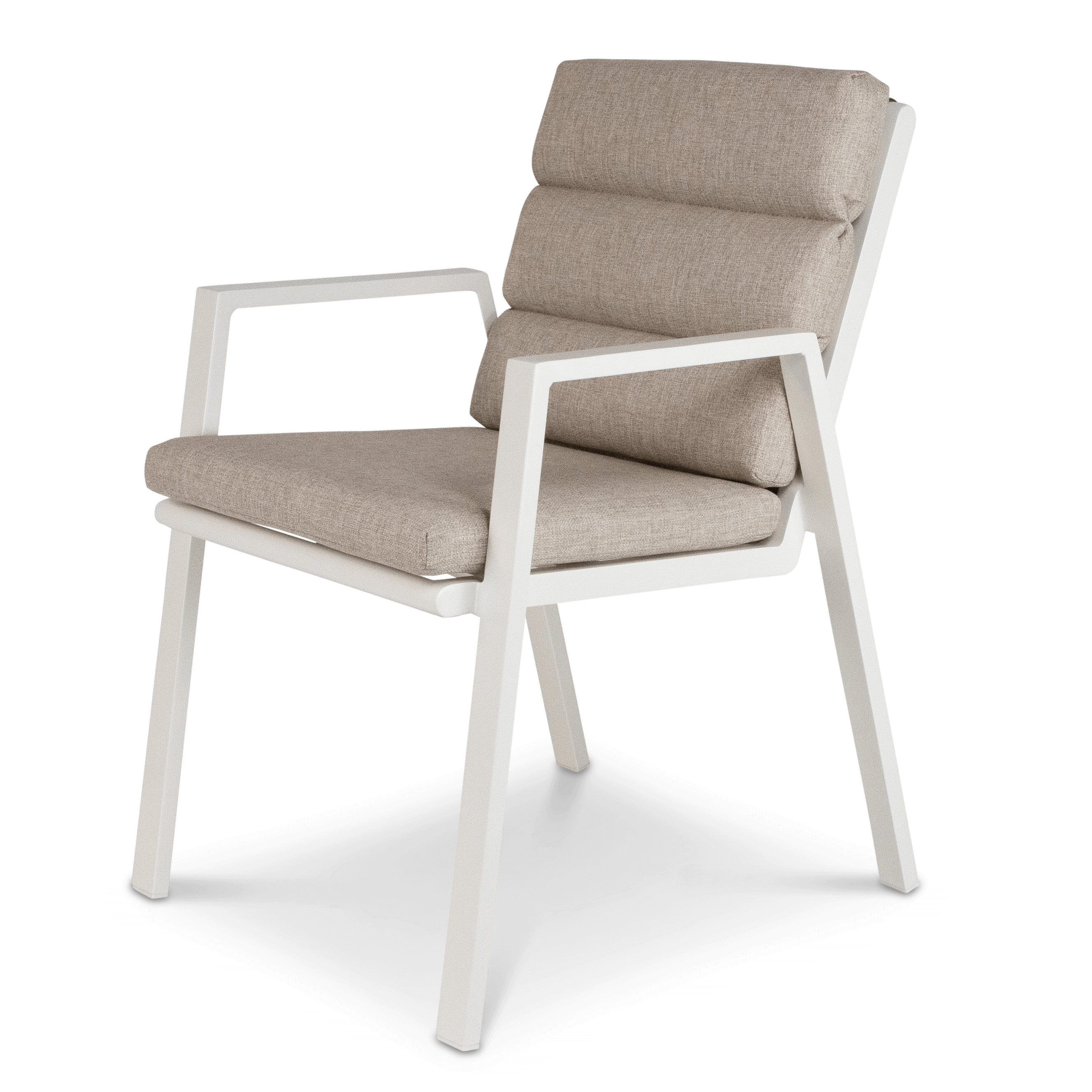 Amalfi Square 5-Piece Outdoor Dining Set with Aluminum Chairs in Arctic White - Perfect for Patio, Garden, and Backyard Entertaining