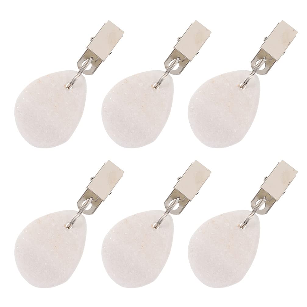 Hemoton 6-Pack Tablecloth Weights - Heavy Duty Iron Tablecloth Clips for Outdoor Picnic, Party, Wedding - Securely Holds Table Skirts & Cloths in Windy Conditions - White Simple Design for Elegant Decor