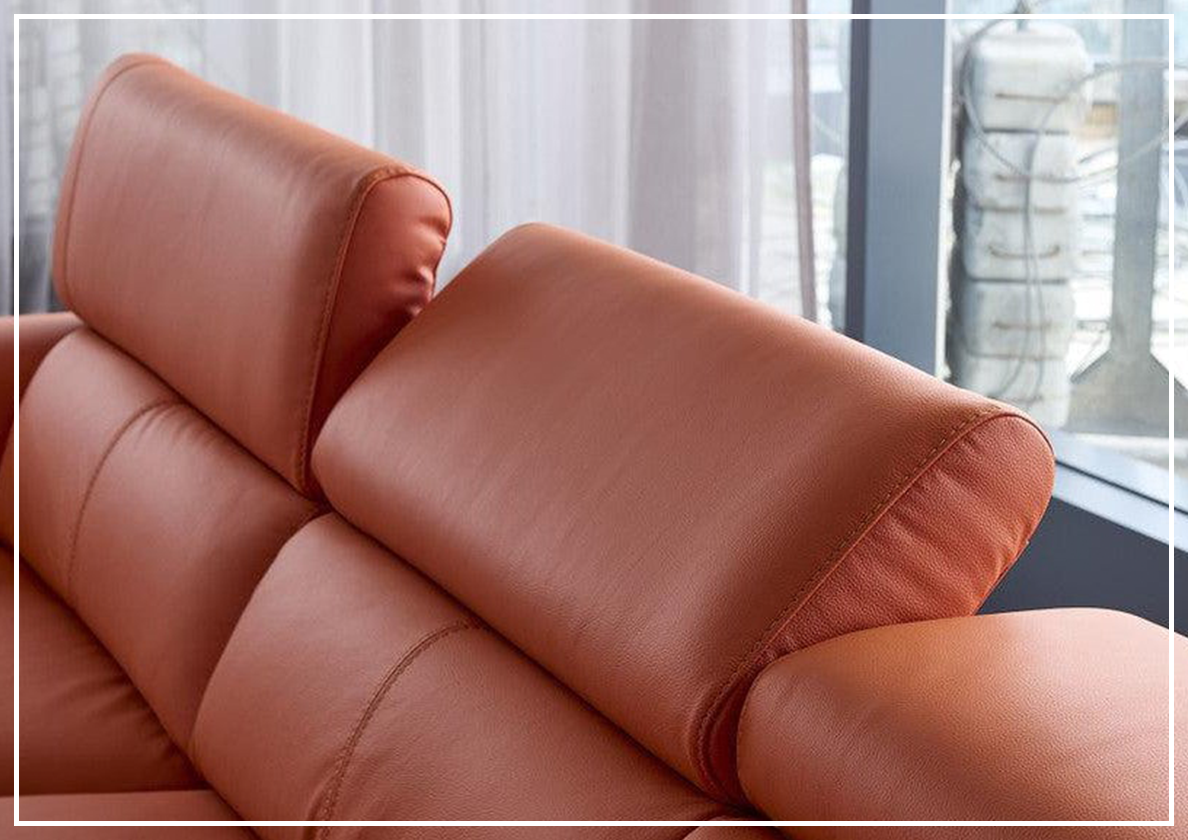 Gio Italia Niva Genuine Leather Sectional Sofa with Chrome Legs - Modern Living Room Furniture for Home & Office Comfort