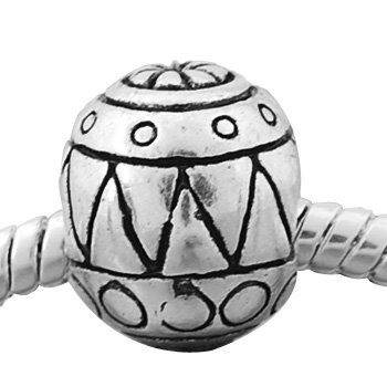 European Easter Egg Charm Bead Spacer for Snake Chain Bracelet - Perfect for DIY Jewelry Making, Easter Gifts & Pandora Style Charm Bracelets