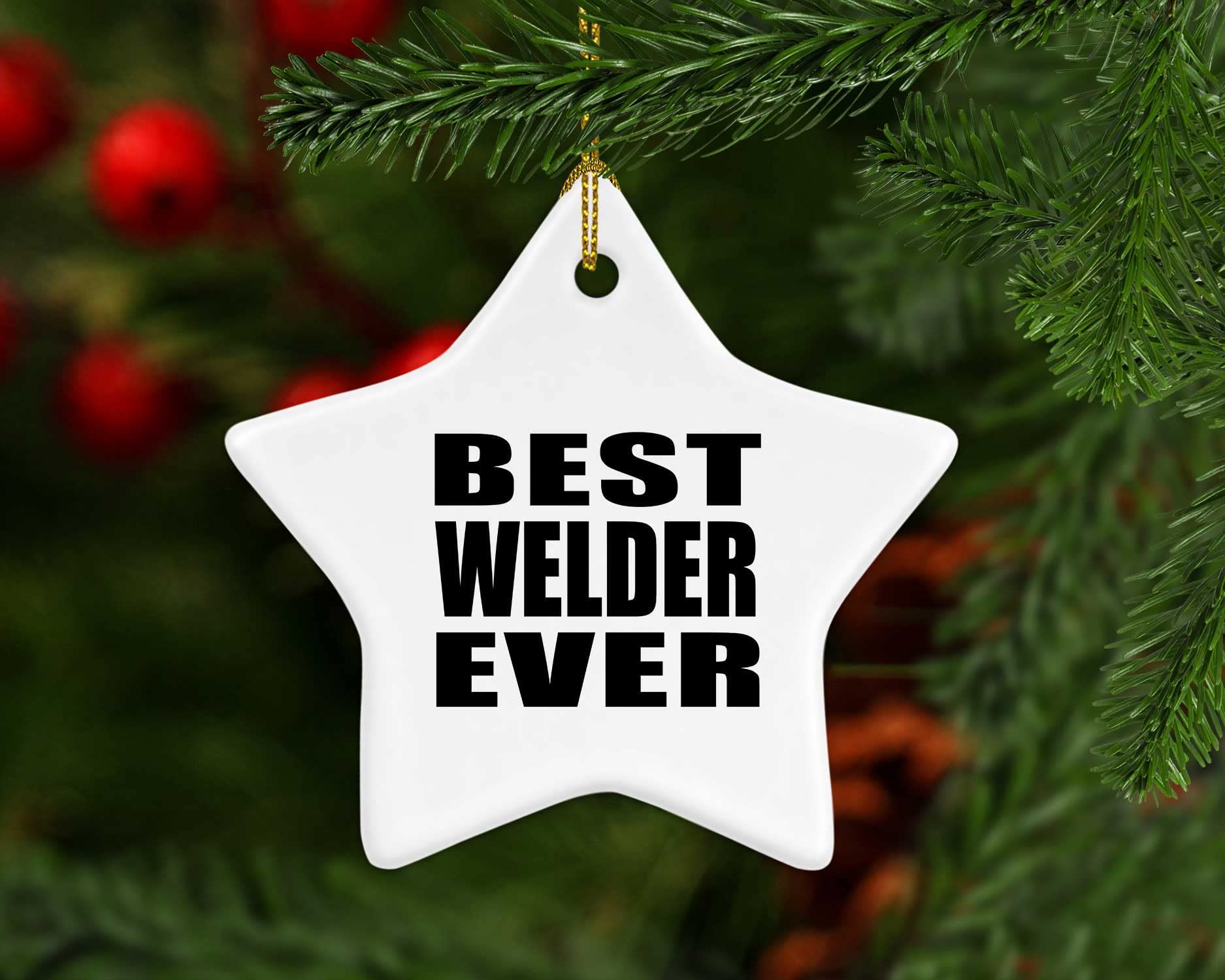 Christmas Tree Decoration - Best Welder Ever Star Ornament - Perfect Gift for Birthday, Anniversary, Valentine's Day, Mother's Day, Father's Day - Great for Men, Women, Him, Her, Friends, Mom, Dad, Wife, Husband - Ideal for Holiday Decorations, Home Parties & Festive Celebrations