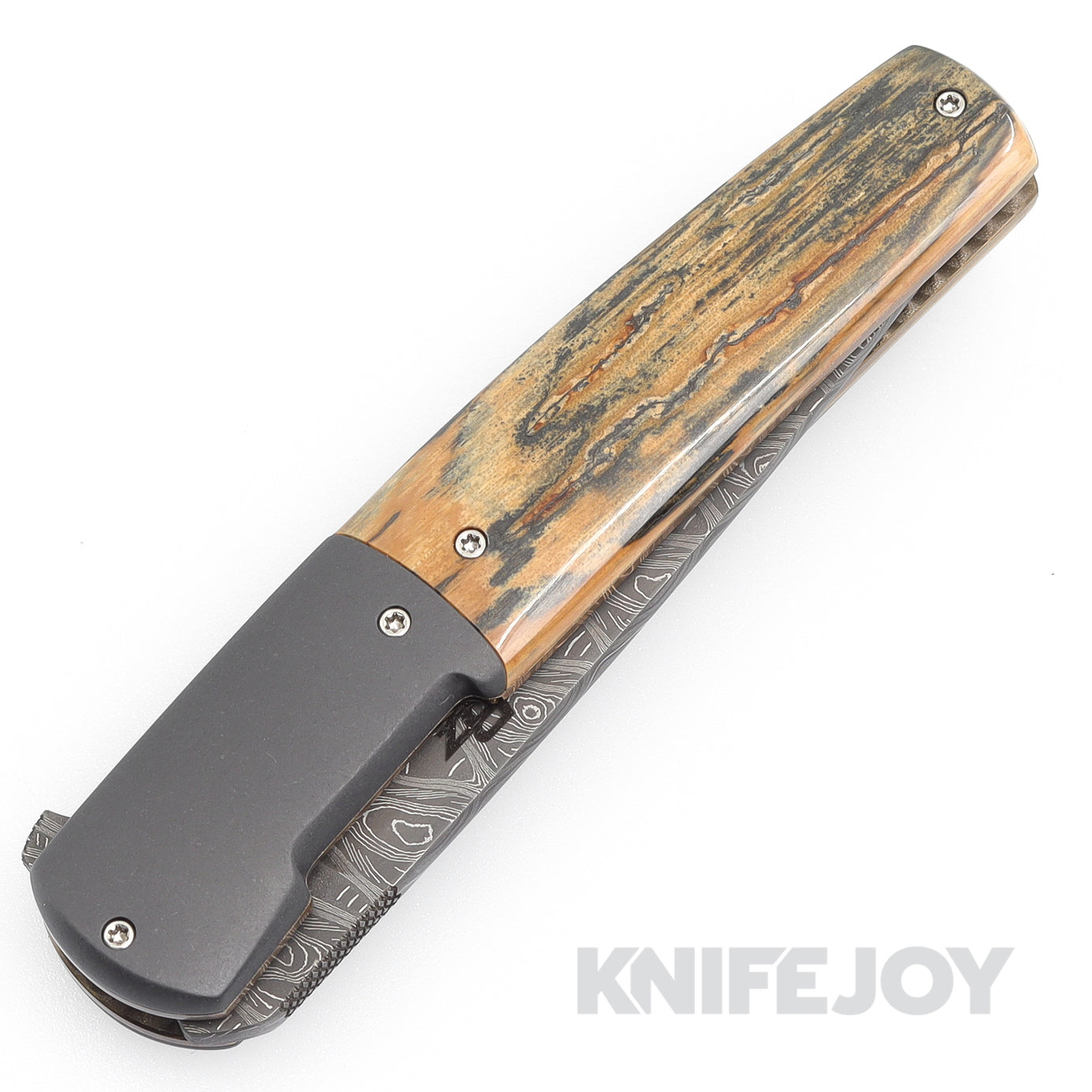 Premium Brad Zinker Swayfront Drop Point 3.0 Folding Knife - Linerlock Flipper with Mike Norris Hornets Nest Damascus Blade, Mammoth Ivory Scales & Zirconium Bolsters - EDC, Camping, Hunting & Outdoor Survival Gear
